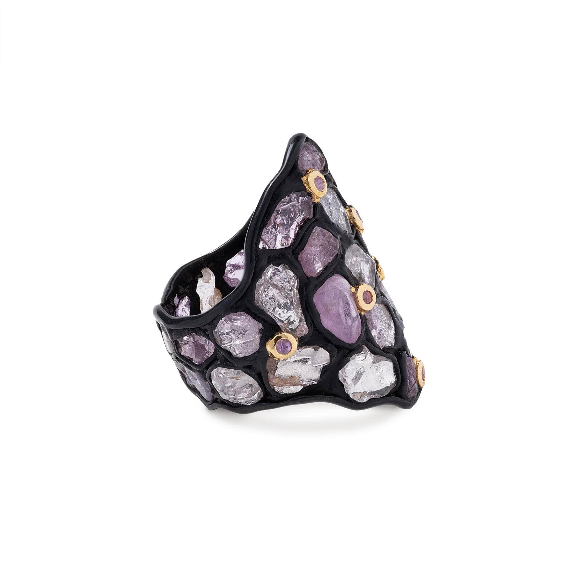 Roshan Rough Sapphire and Sapphire Ring