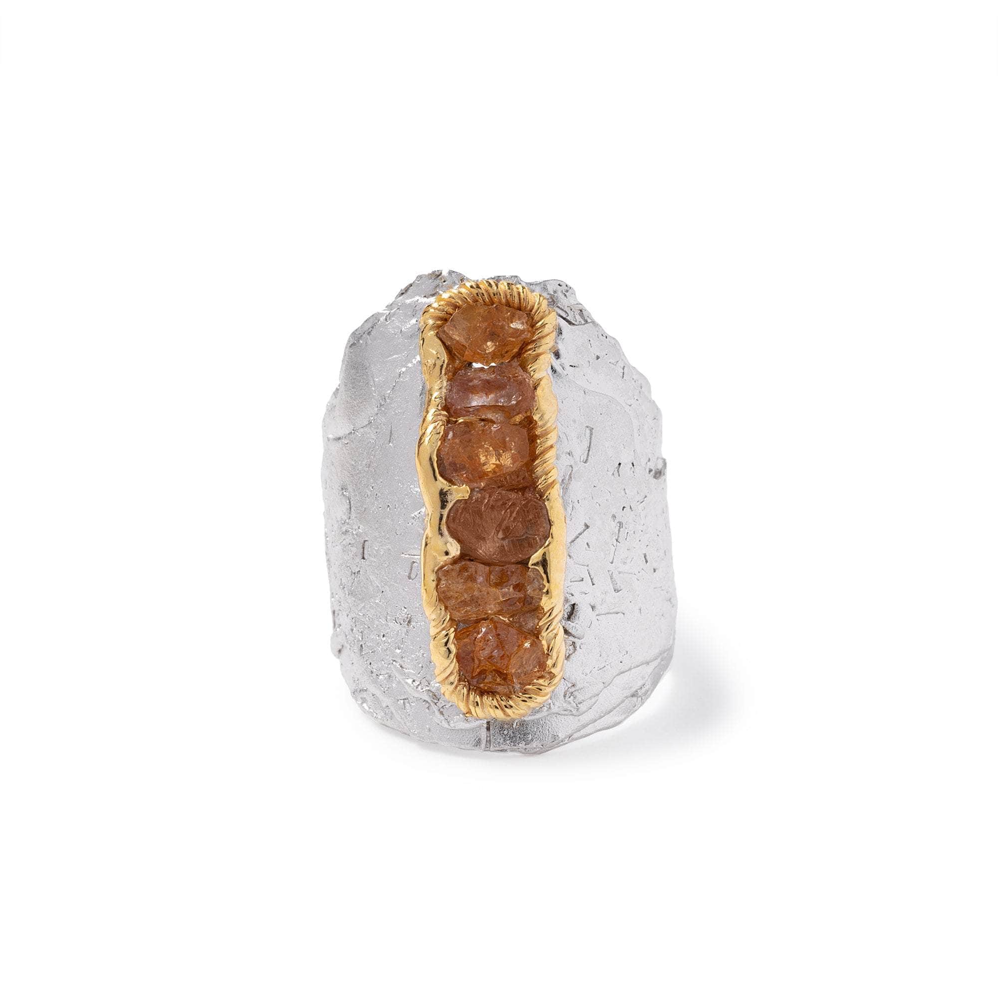 Ishan Raw Spessartine Garnet Ring