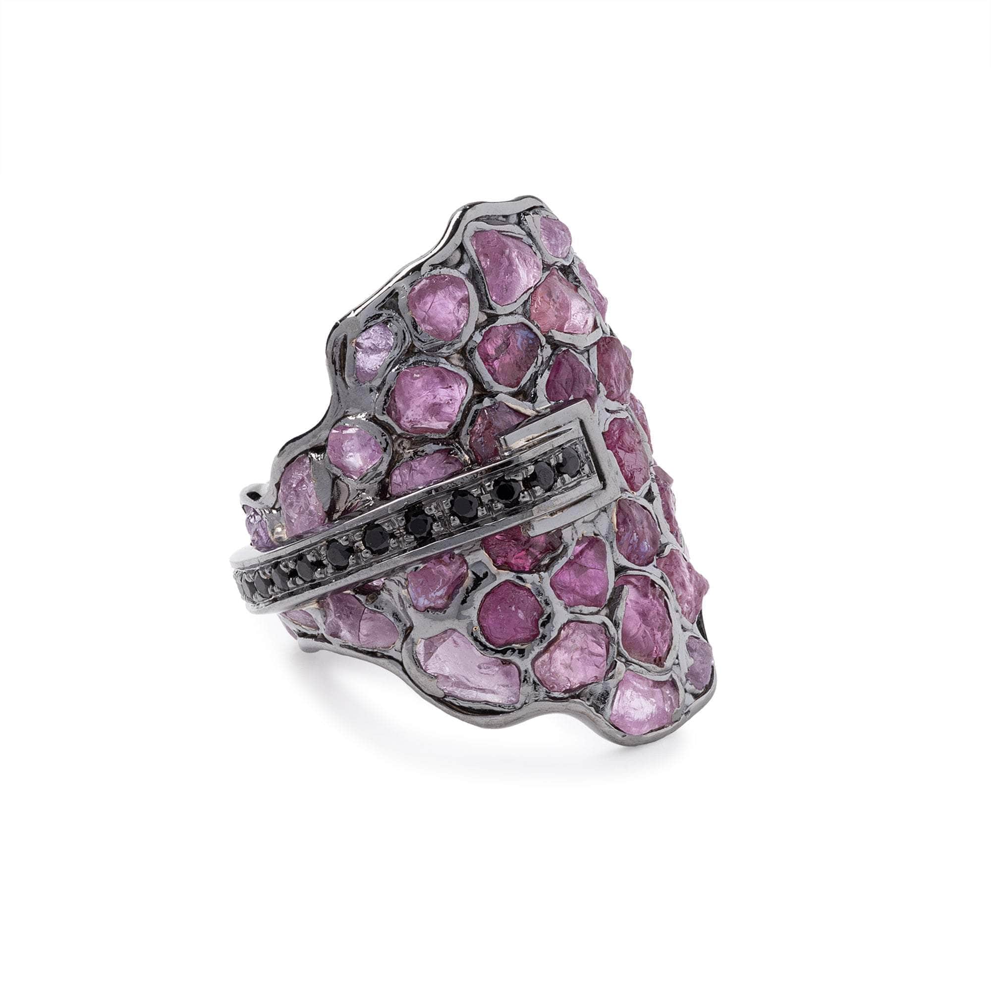 Glit Rough Sapphire and Spinel Ring