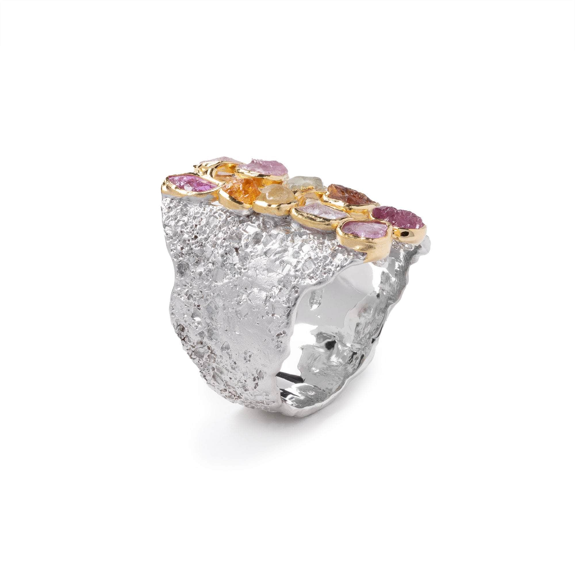 Neu Rough Sapphire and Ruby Ring