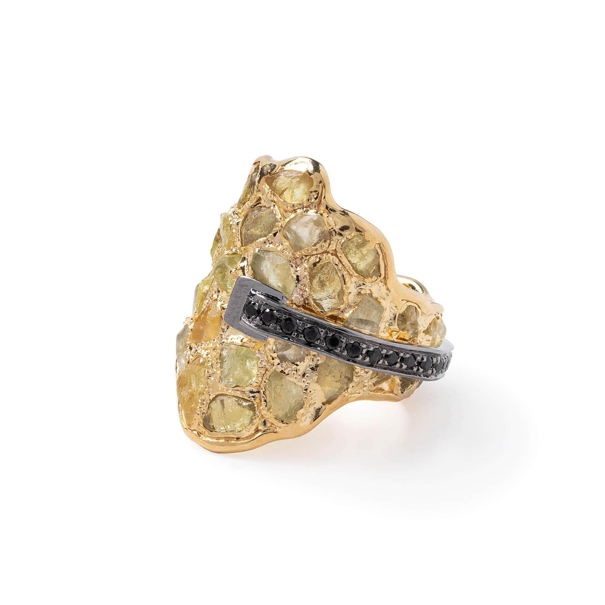 Veza Rough Chrysoberyl and Spinel Ring