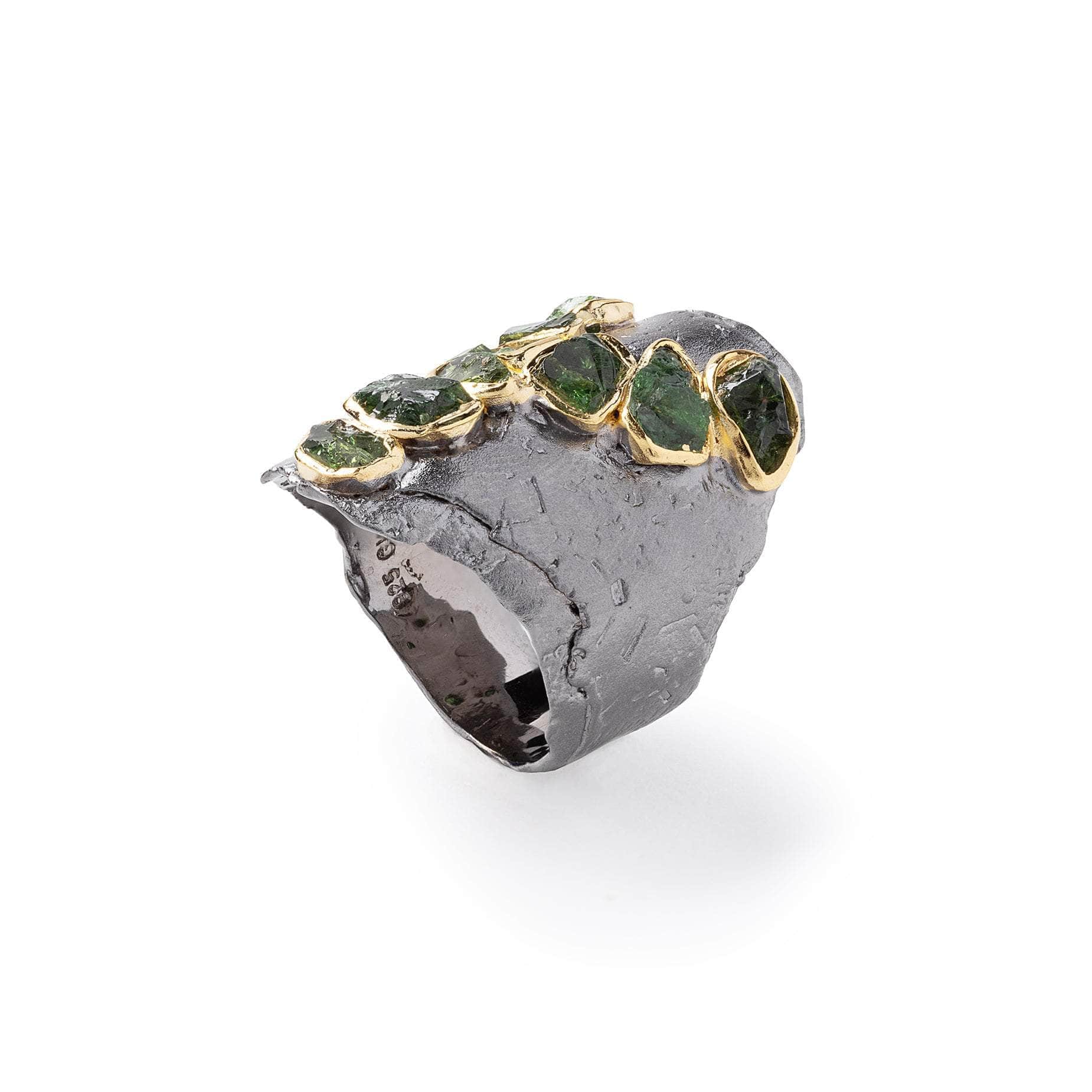 Hatva Rough Chrome Diopside Ring