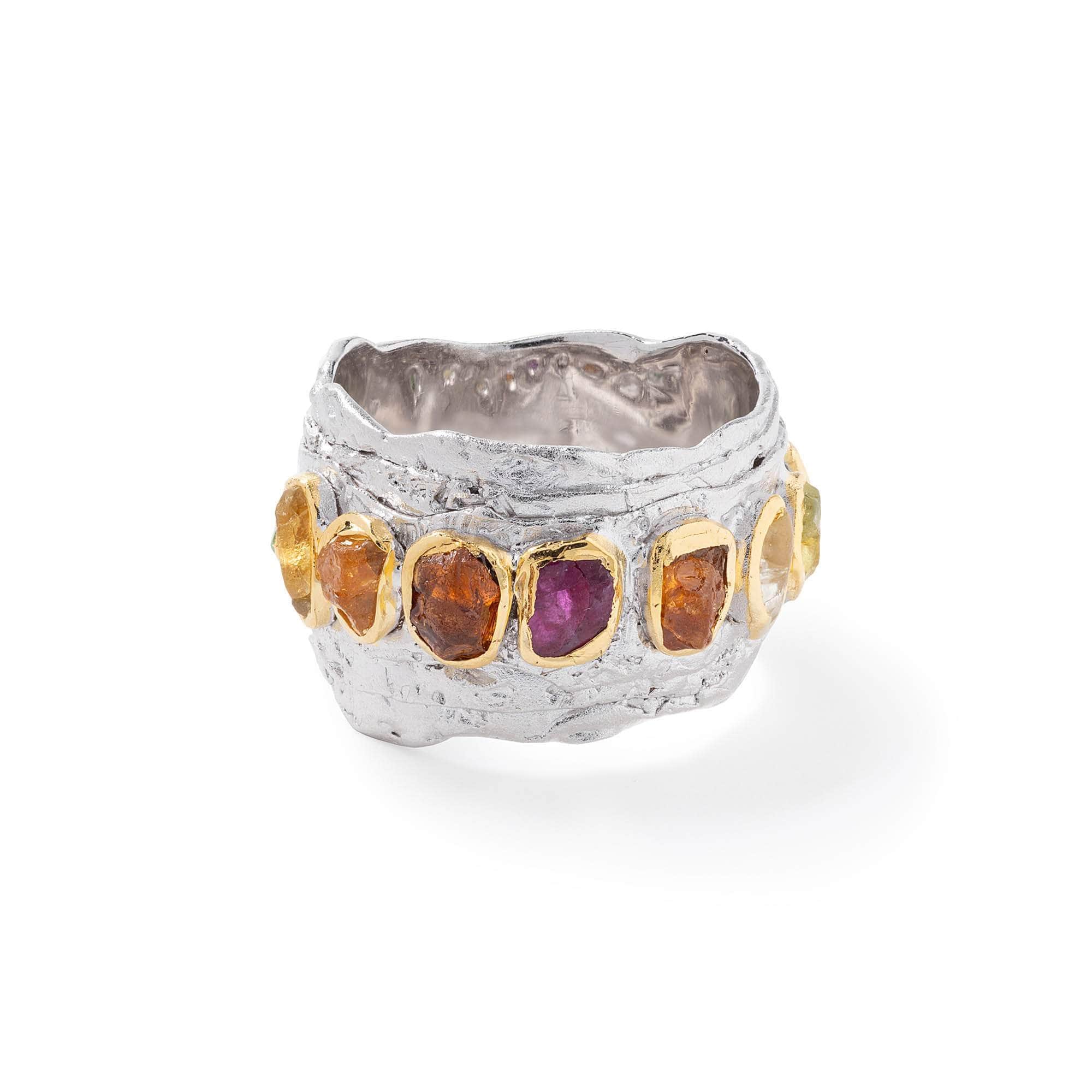 Amun Rough Ruby and Chrysoberyl Ring