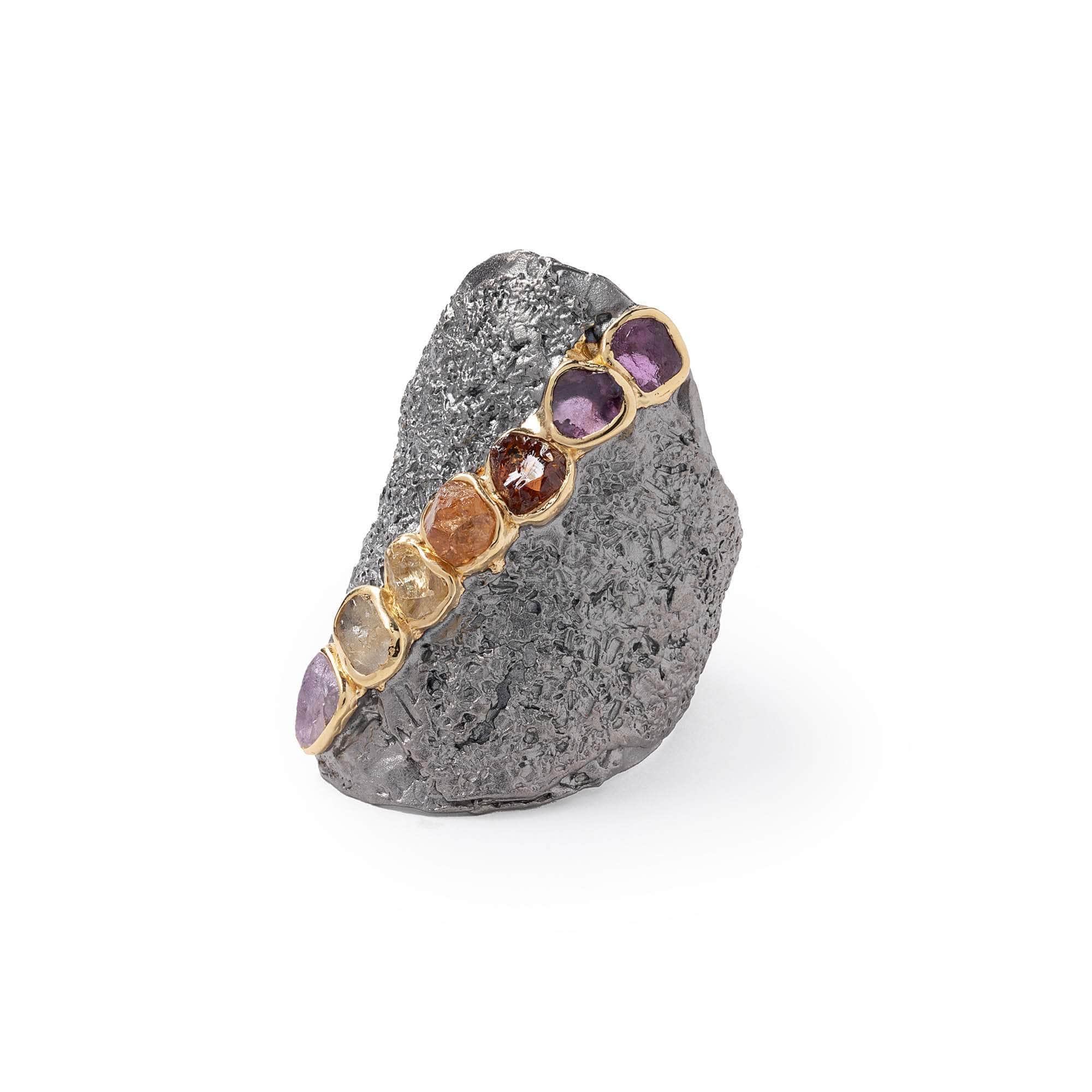 Boreas Rough Sapphire and Ruby Ring