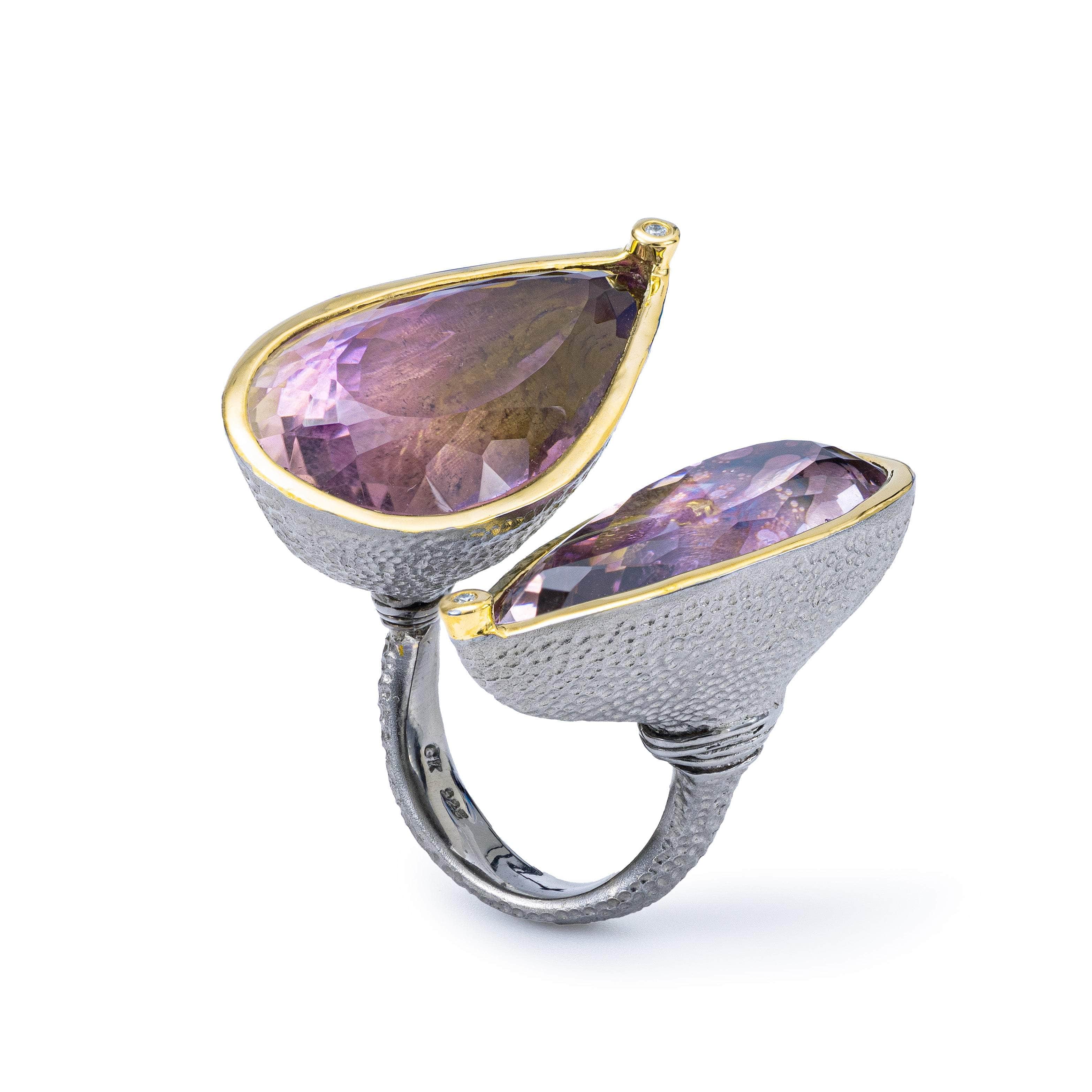 Enif Amethyst and Diamond Ring