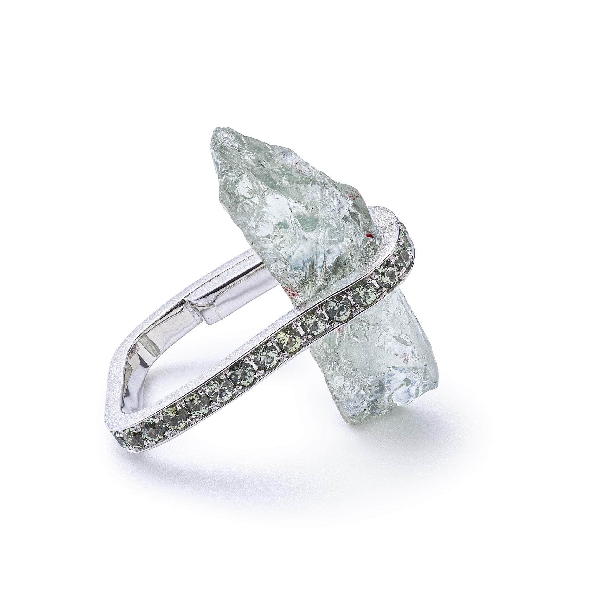 Deigh Rough Amethyst and Sapphire Ring