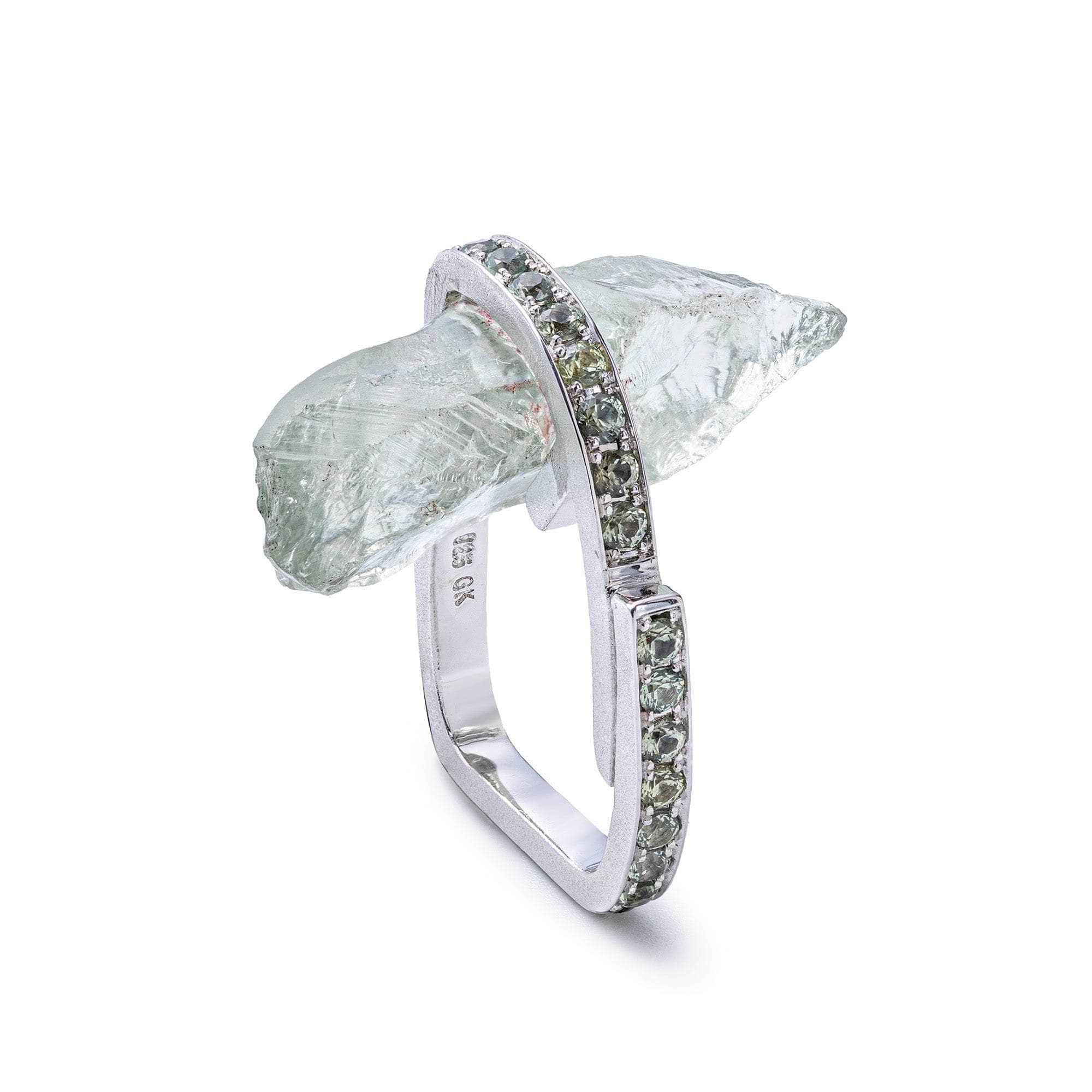 Deigh Rough Amethyst and Sapphire Ring