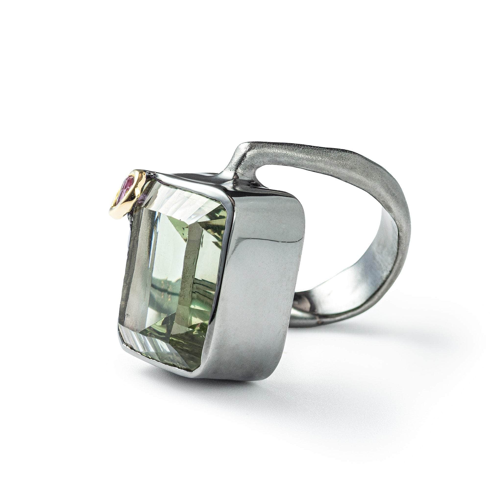 Tagus Amethyst and Rough Ruby Ring