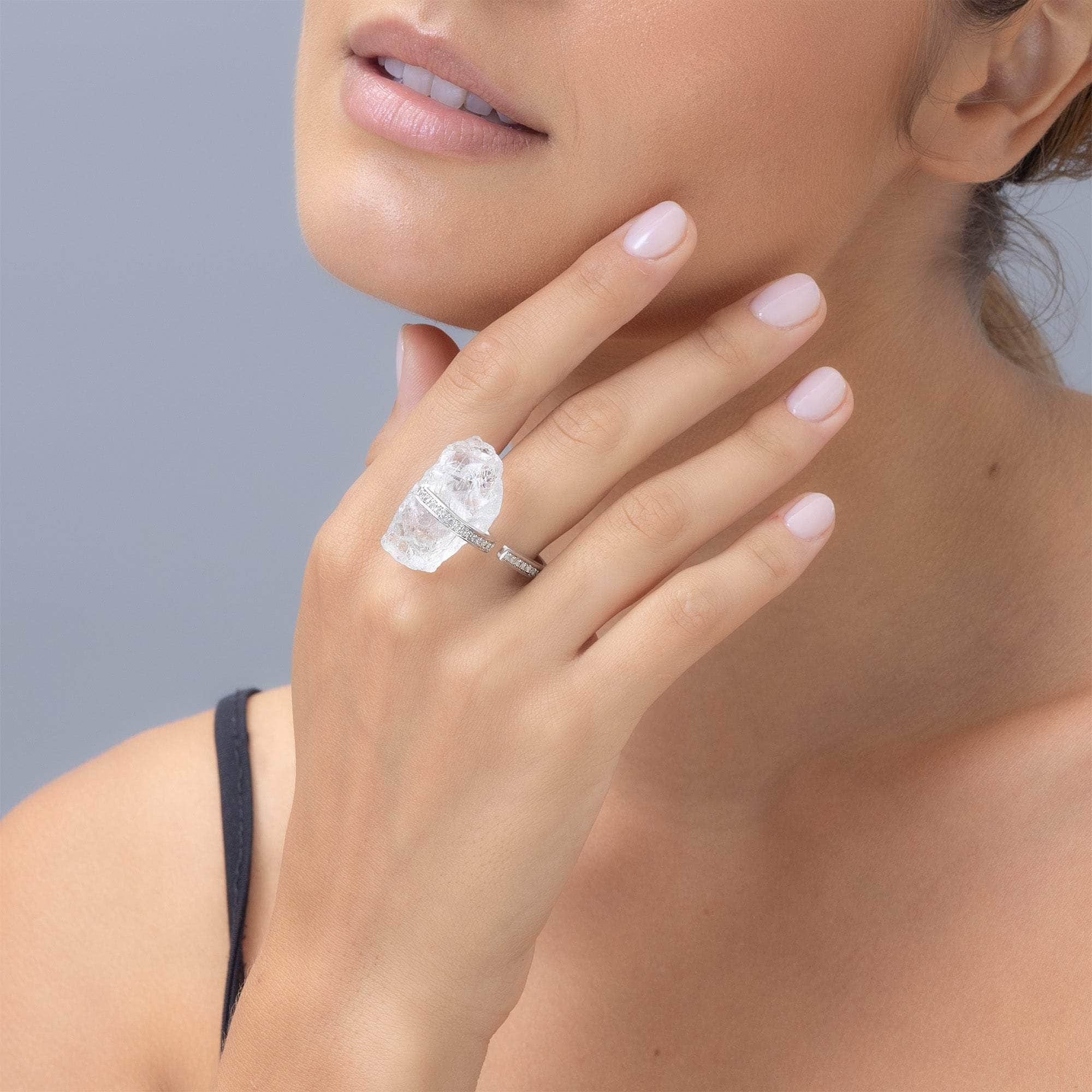 Sofis Rough Quartz and Topaz Ring