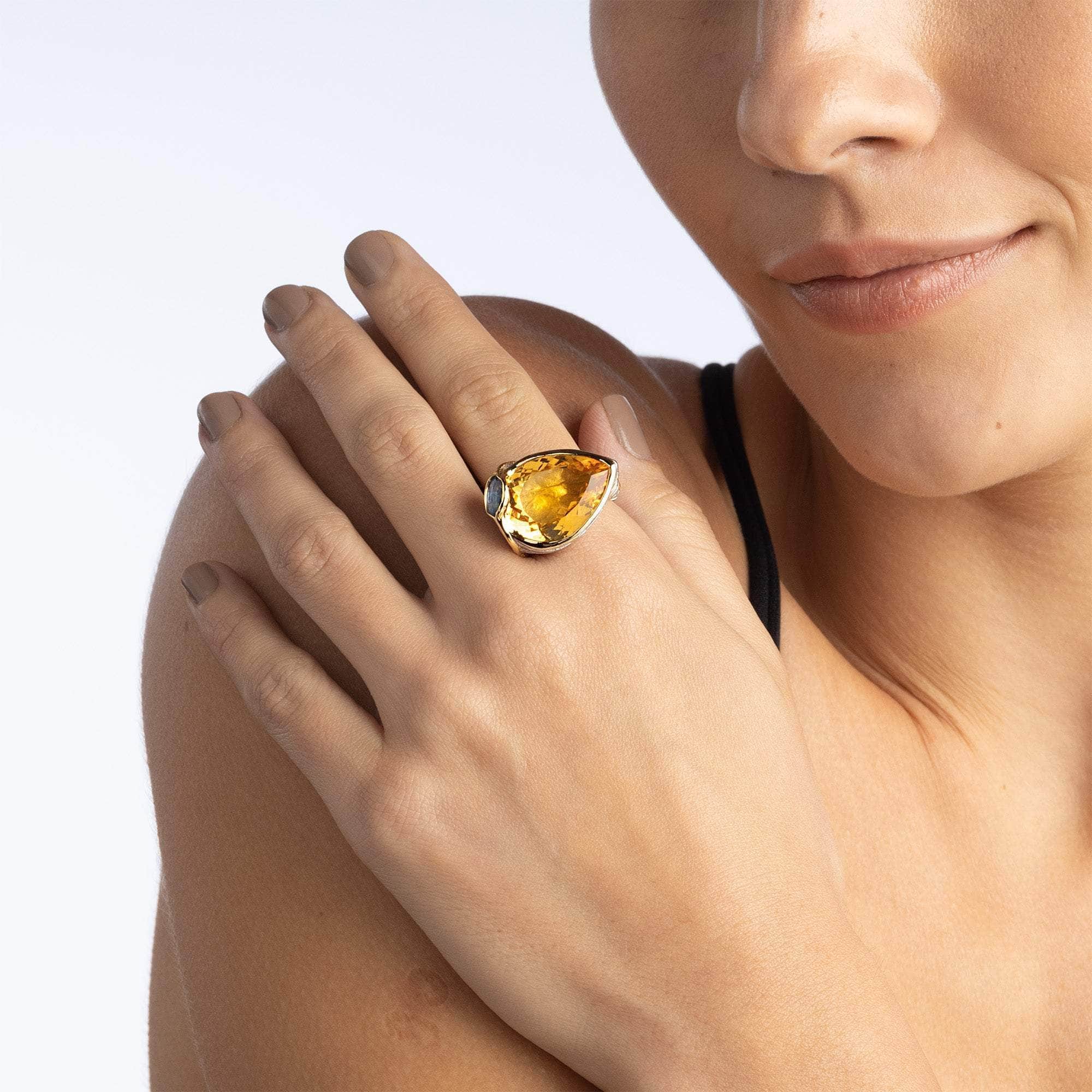 Frido Citrine and Sapphire Ring
