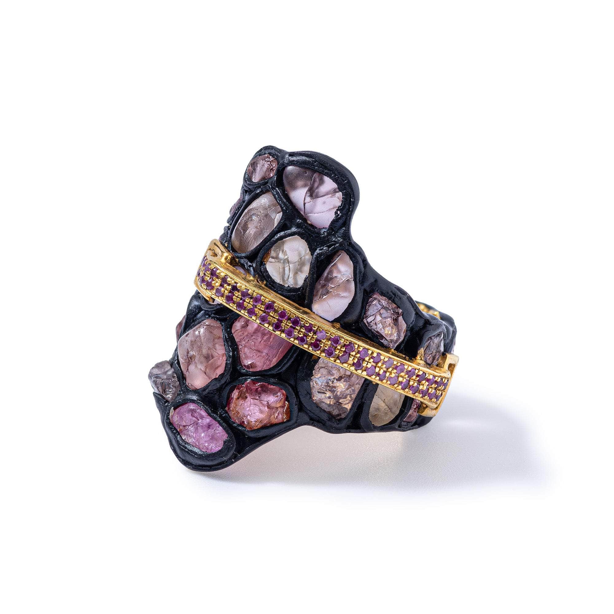 Krust Rough Spinel and Sapphire Ring
