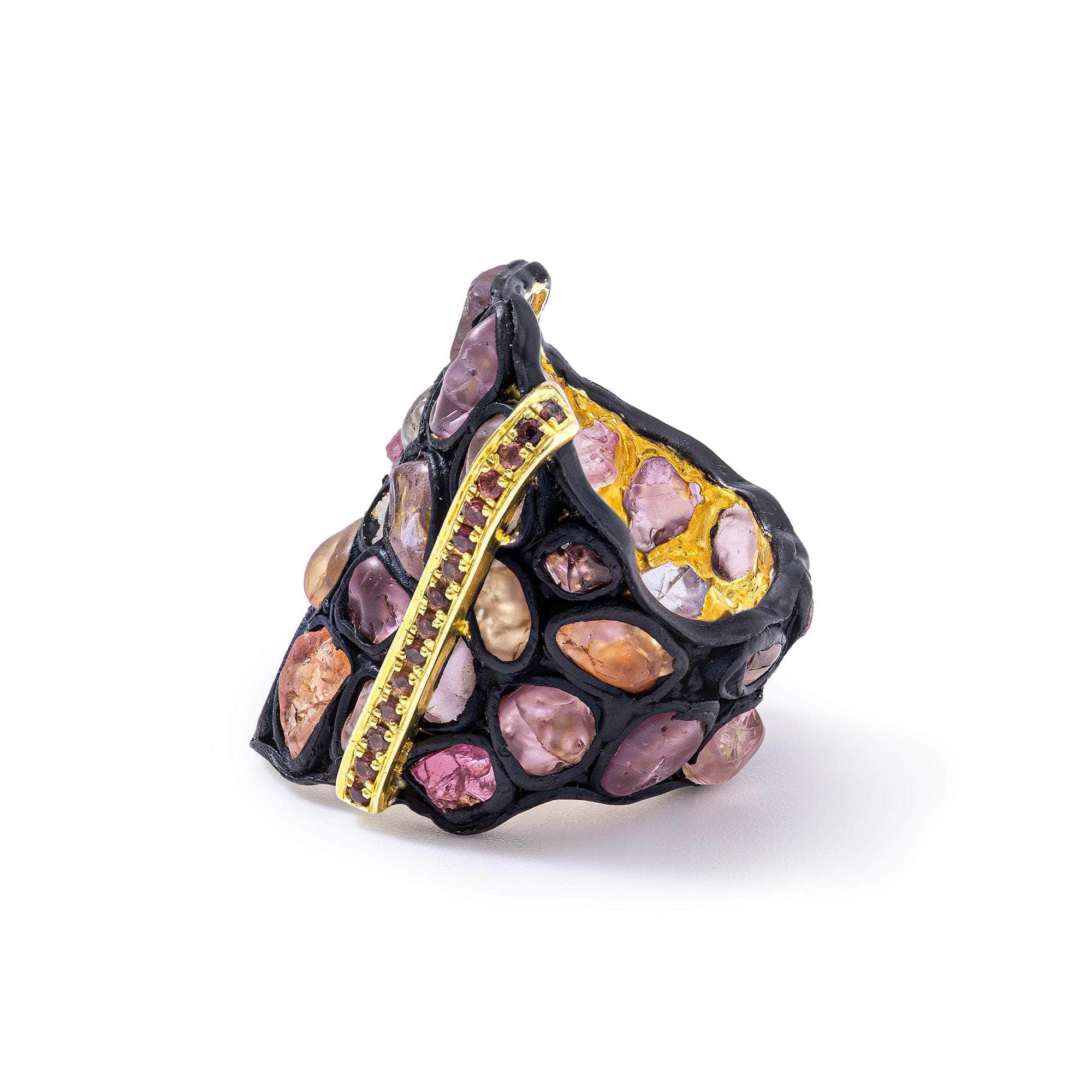 Pura Rough Spinel and Sapphire Ring