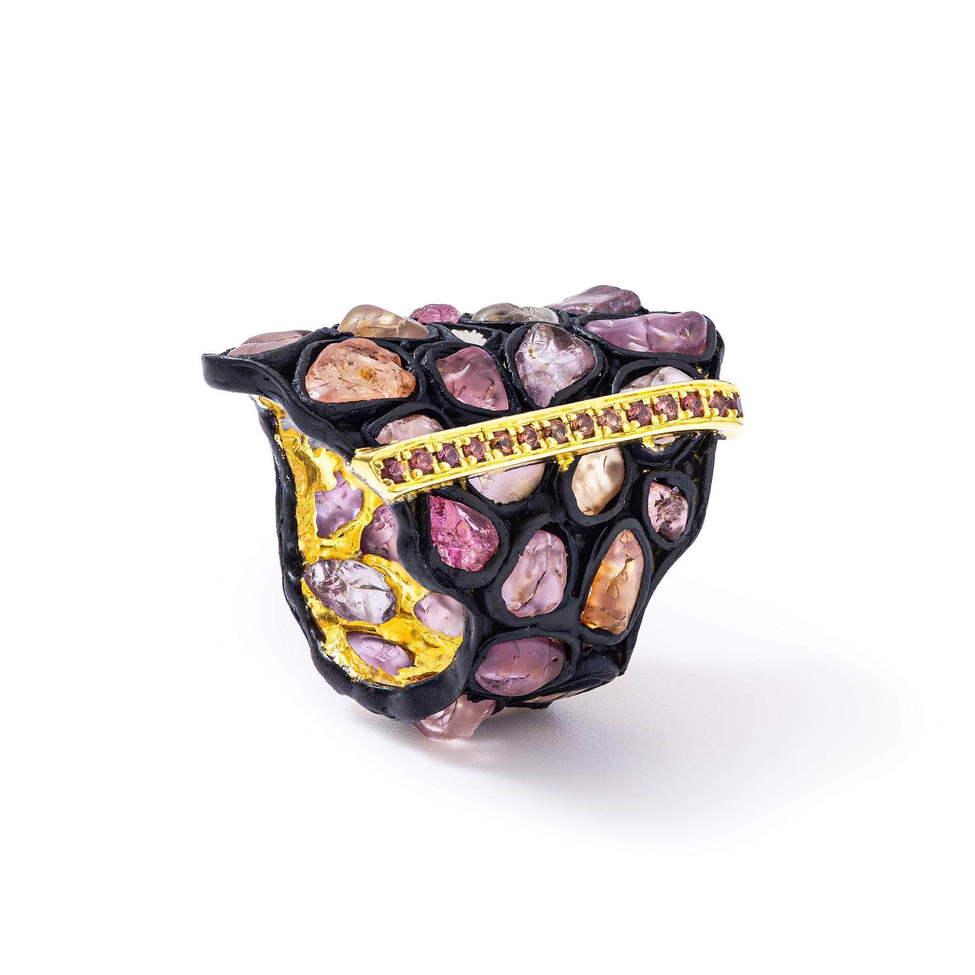 Pura Rough Spinel and Sapphire Ring