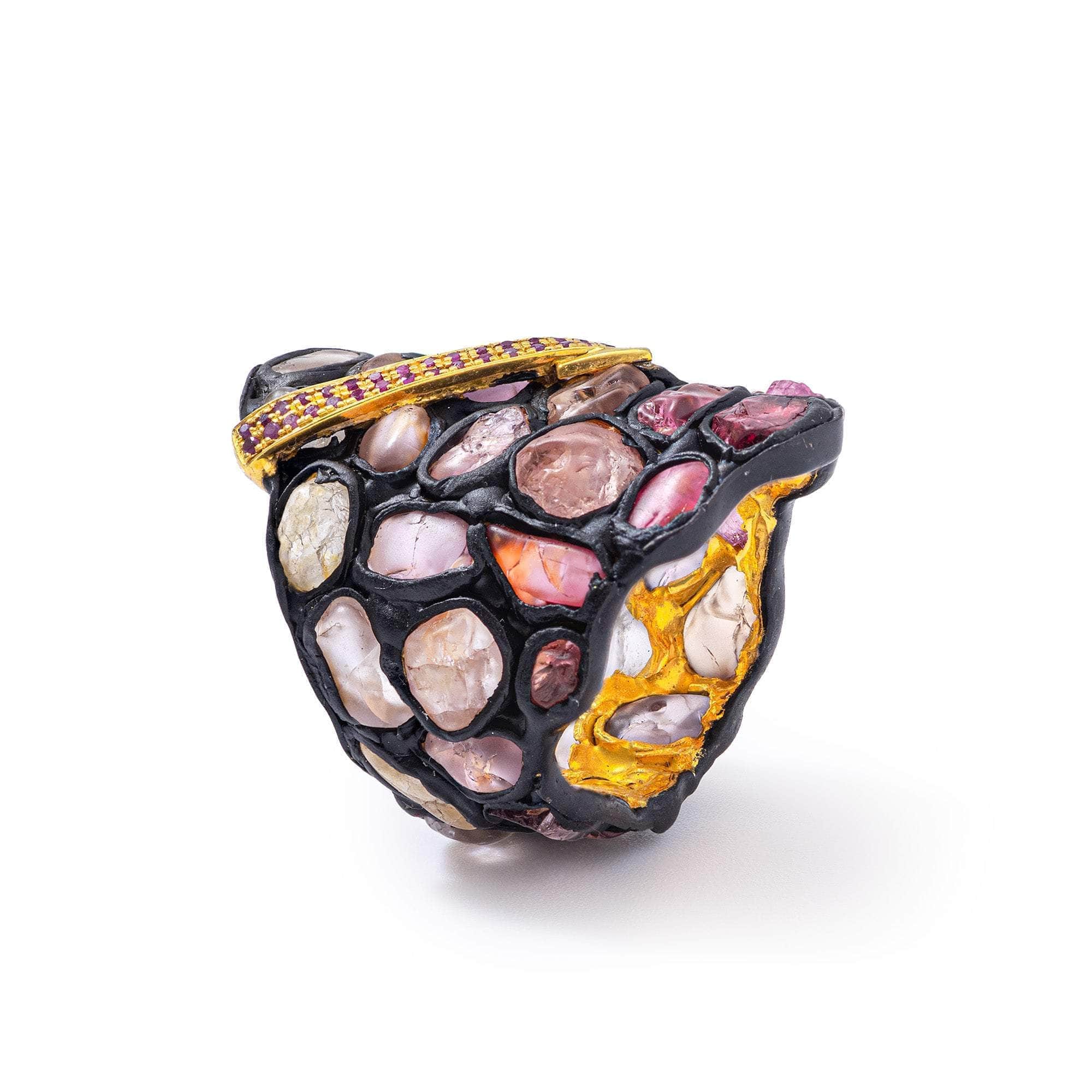 Ostura Rough Spinel and Ruby Ring