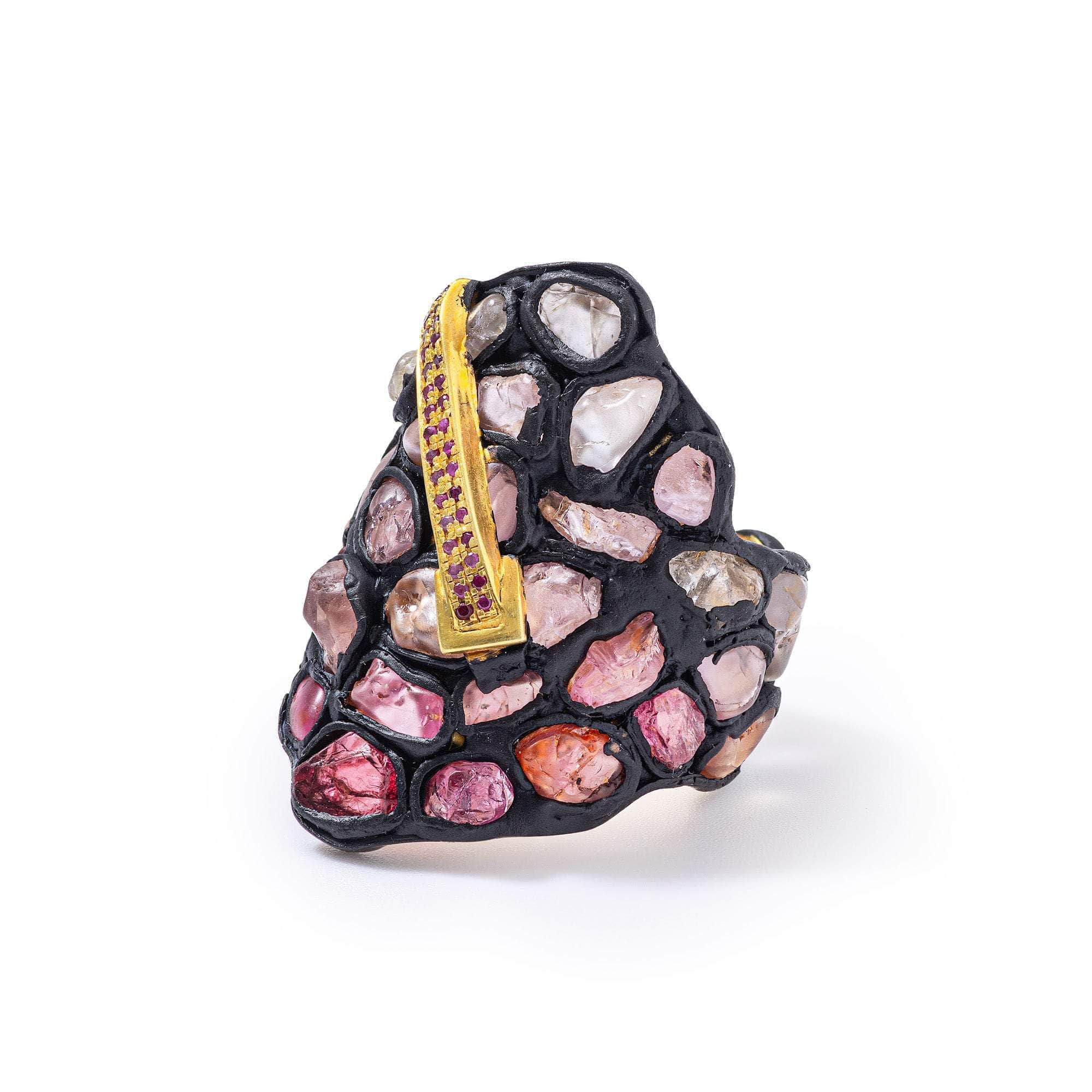 Ostura Rough Spinel and Ruby Ring