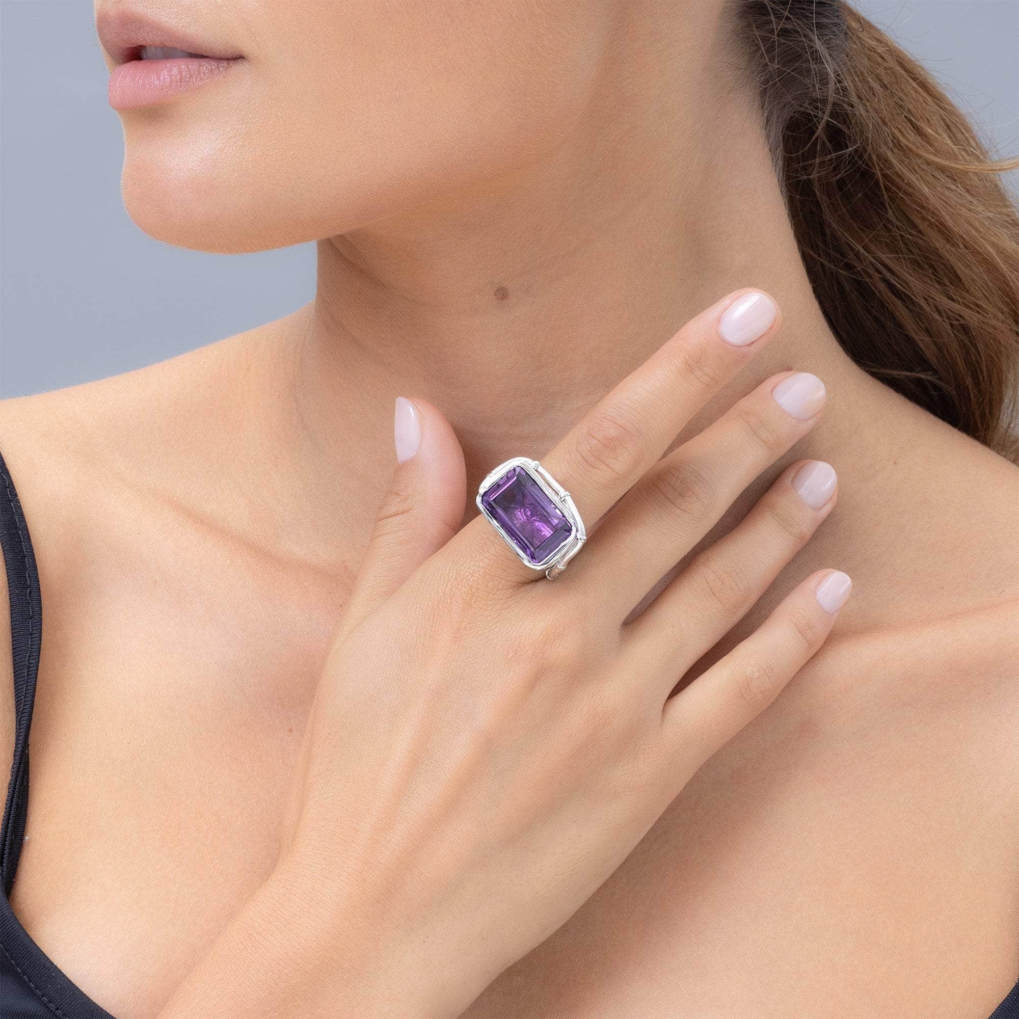 Scheldt Singular Edition 925 Sterling Silver Ring with Natural Amethyst