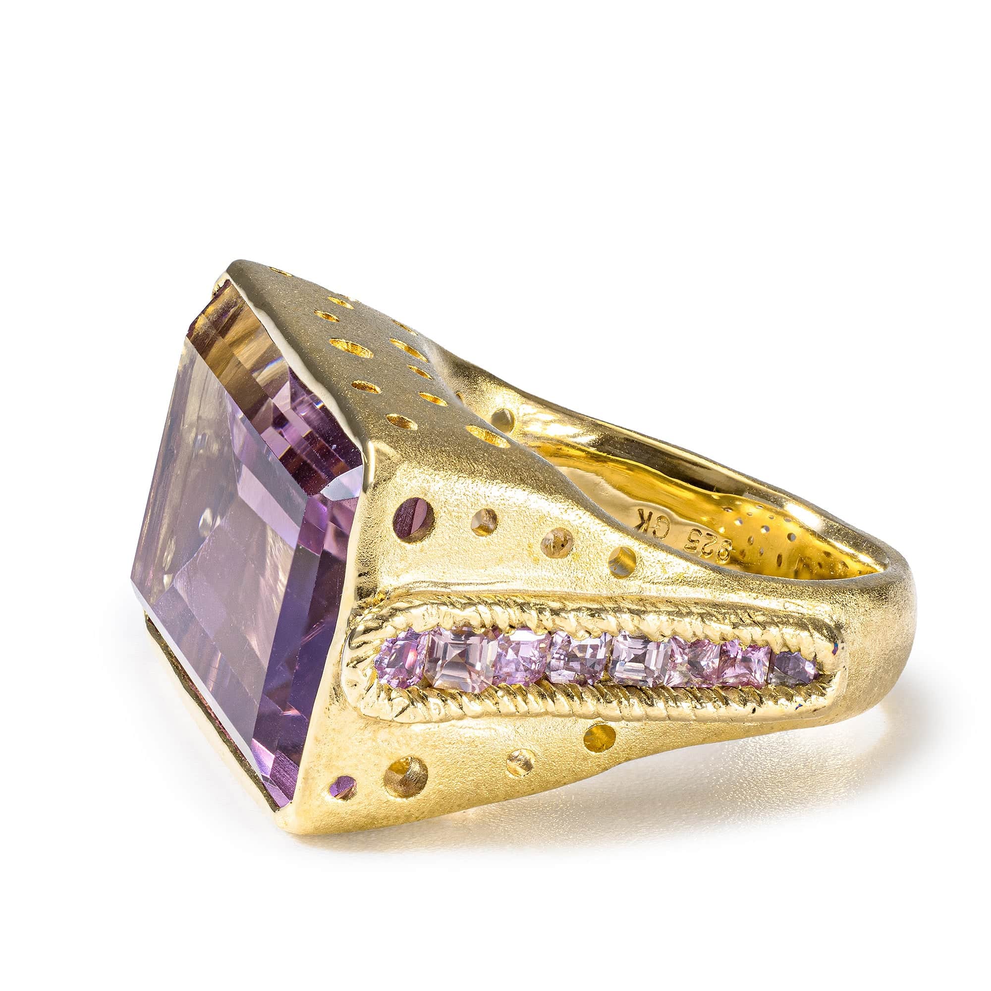 Peu Singular Edition Gold-Plated Sterling Silver Ring With Ametrine & Pink Sapphires