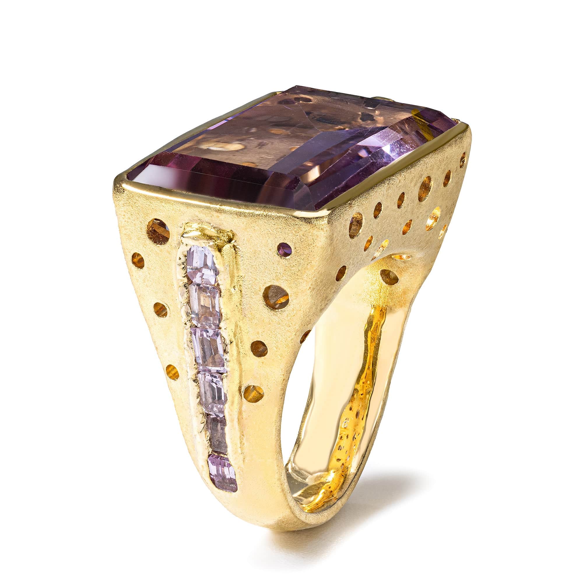 Peu Singular Edition Gold-Plated Sterling Silver Ring With Ametrine & Pink Sapphires