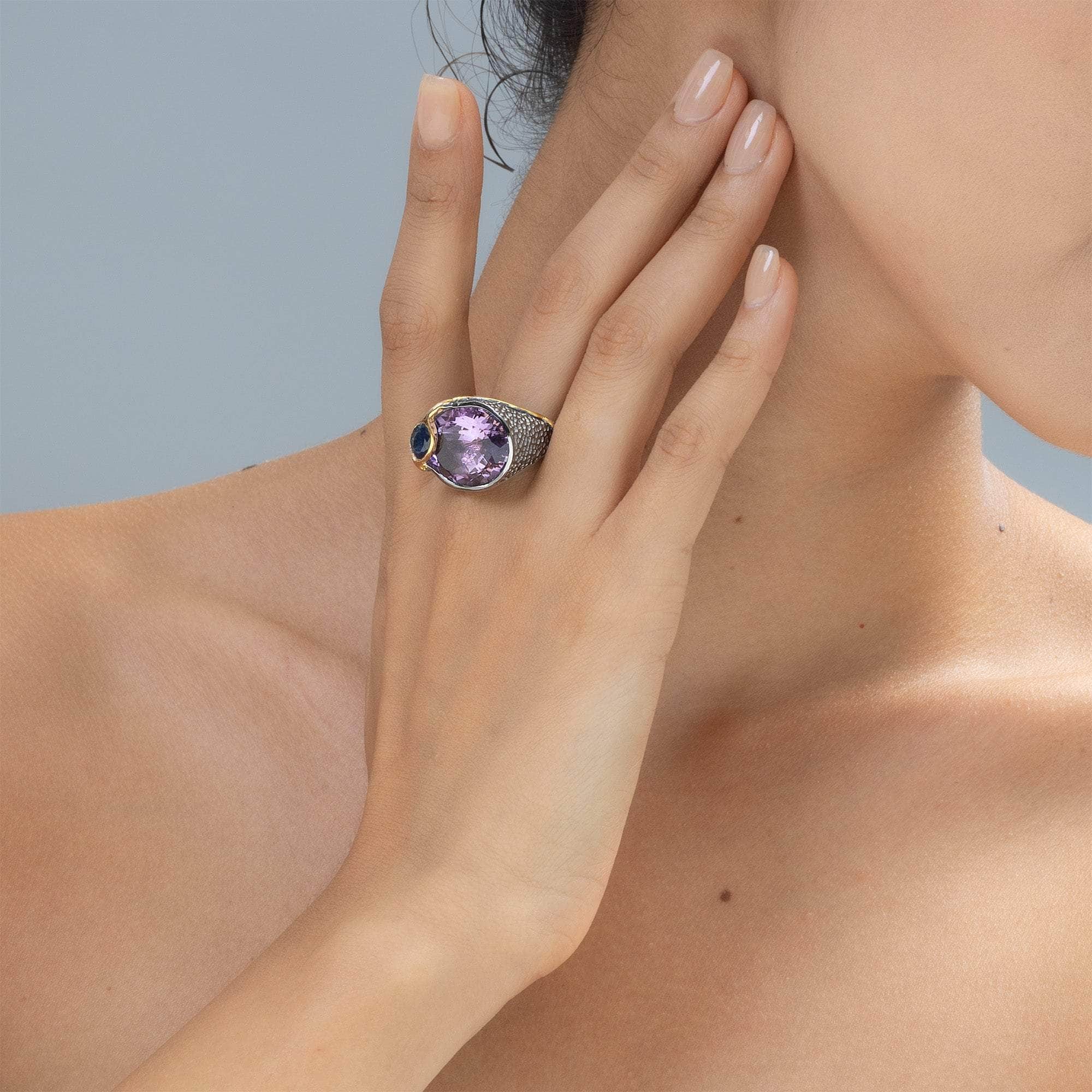 Altair Amethyst and Sapphire Ring