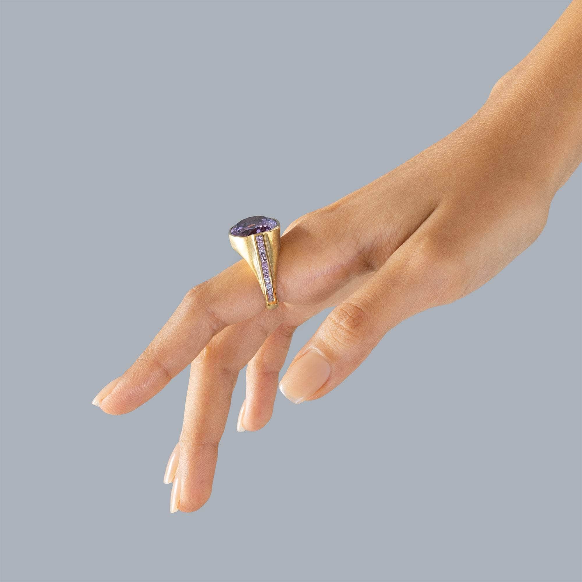 Alcor Amethyst and Sapphire Ring