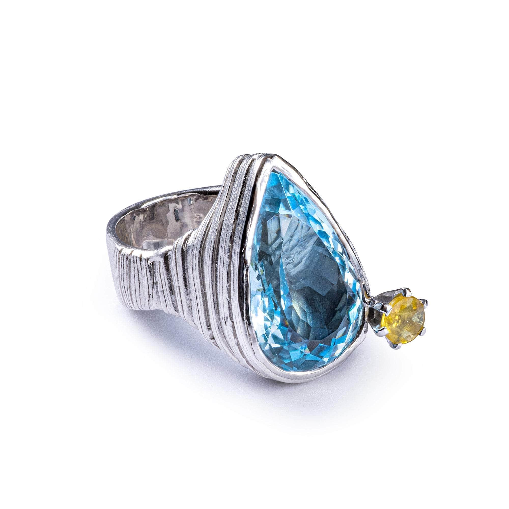 Matar Blue Topaz and Sapphire Ring