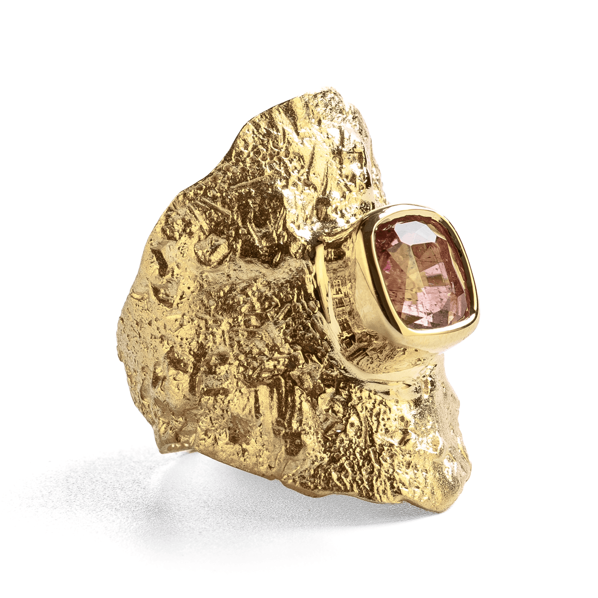 Deva Singular Edition Wide Band Natural Pink Spinel & Pink Sapphire Silver Ring