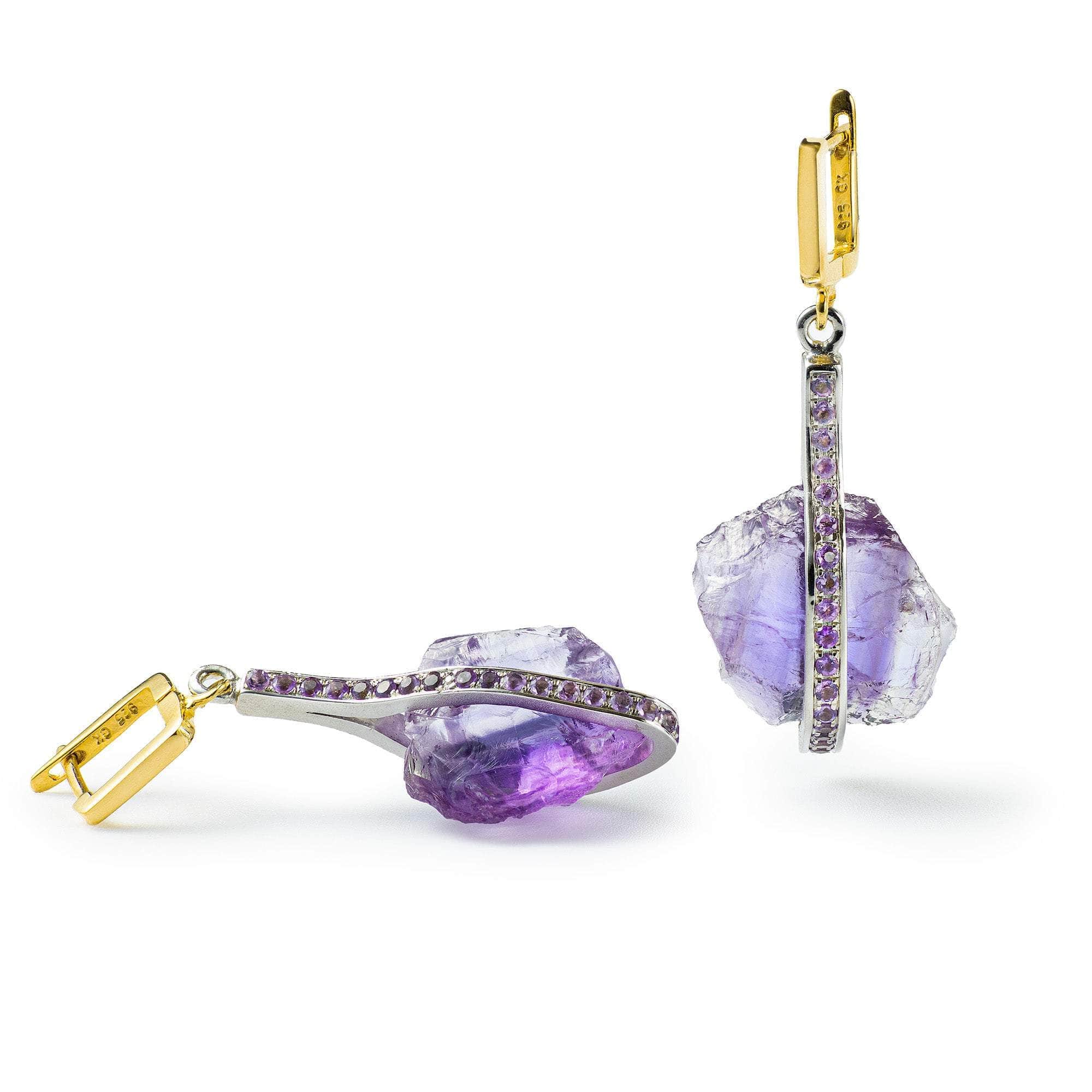 Mawe Rough Amethyst Earrings