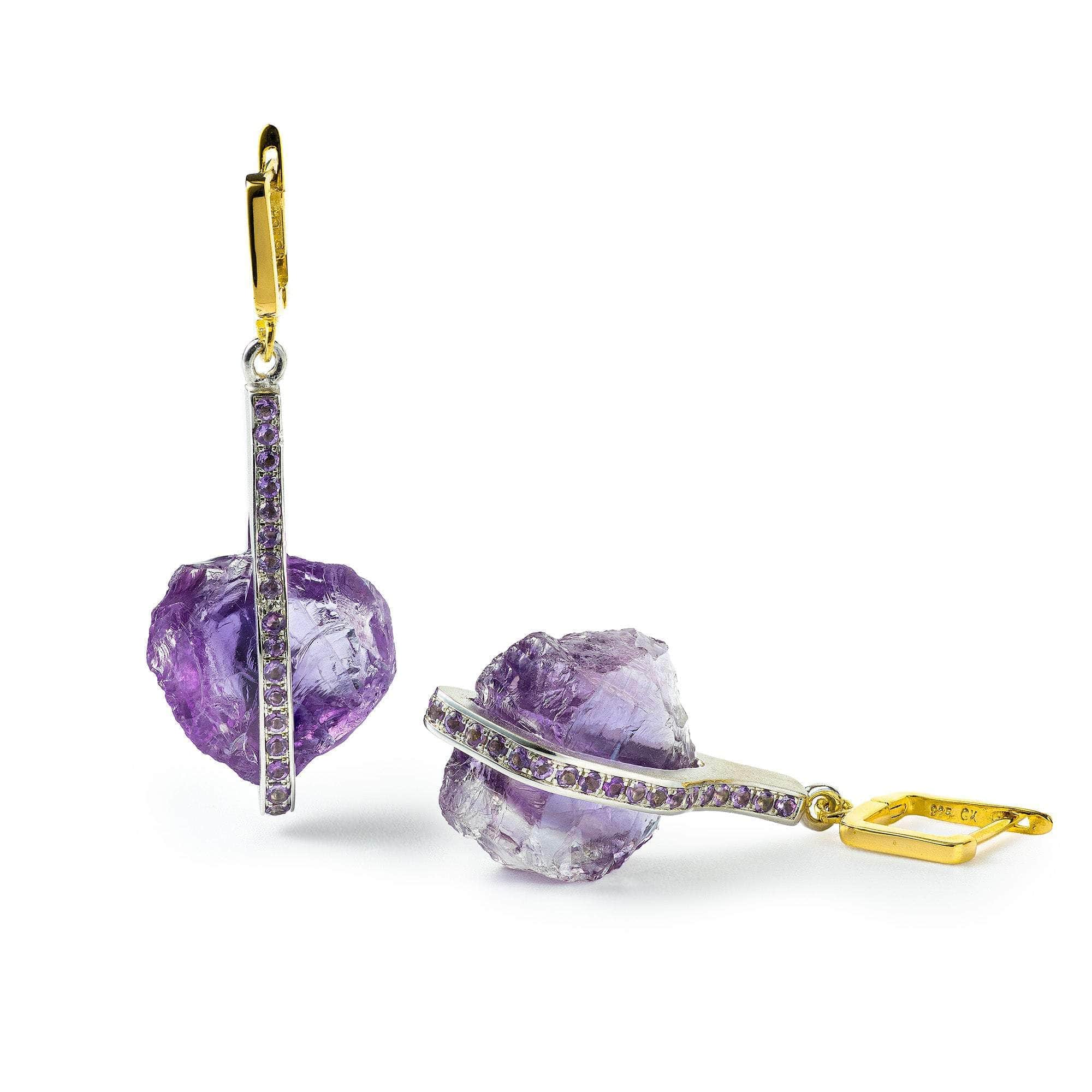 Mawe Rough Amethyst Earrings