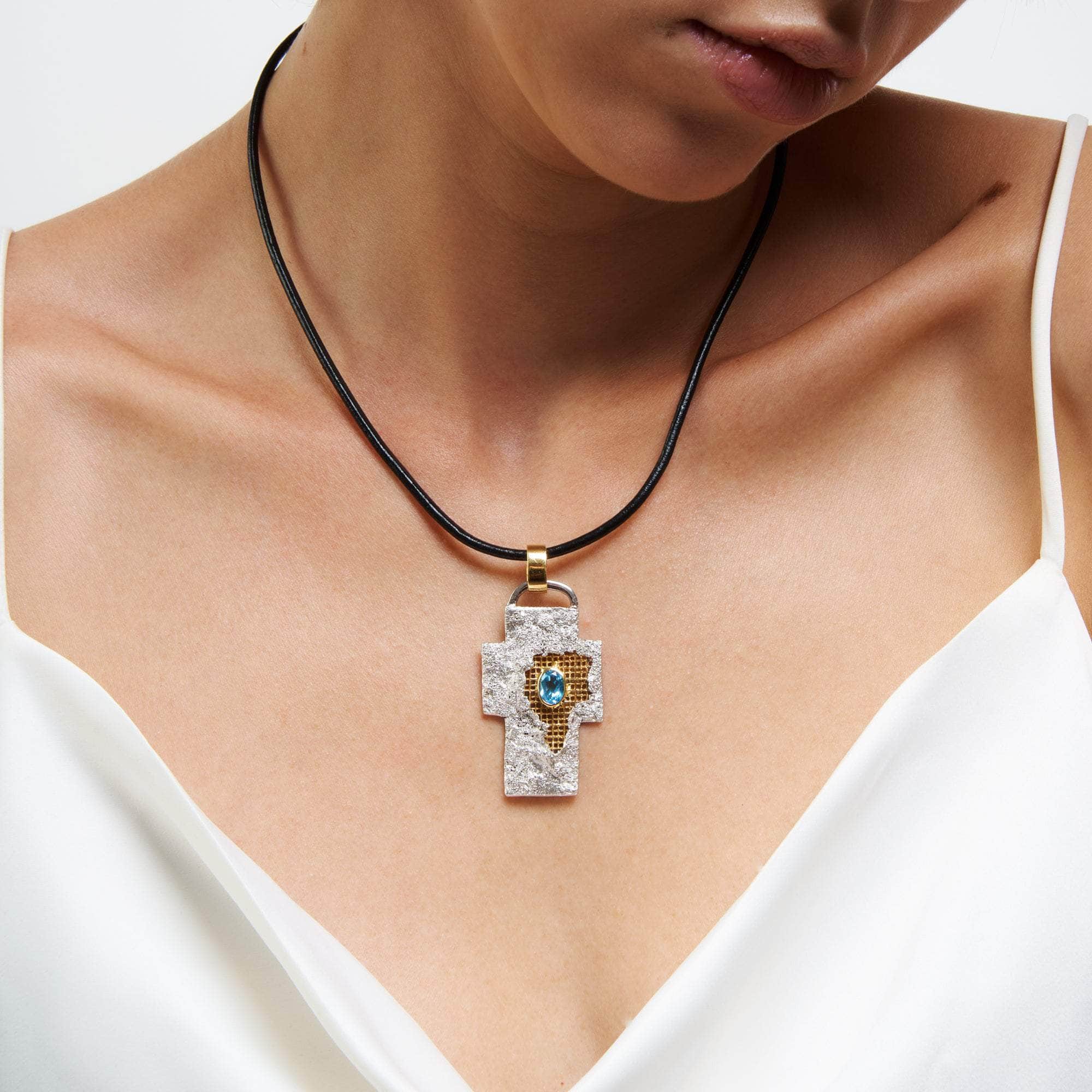 Zea Swiss Blue Topaz Pendant GERMAN KABIRSKI