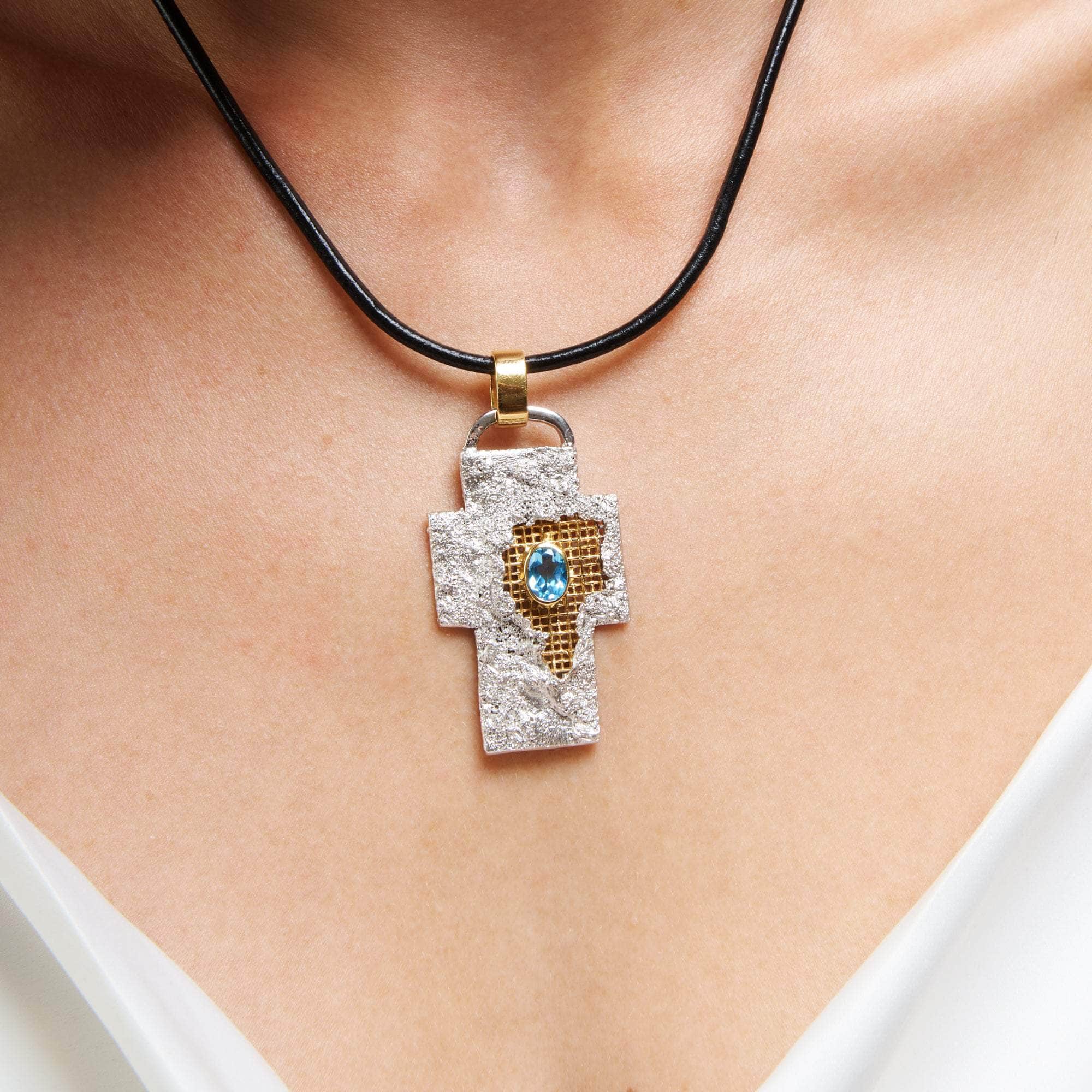 Zea Swiss Blue Topaz Pendant GERMAN KABIRSKI