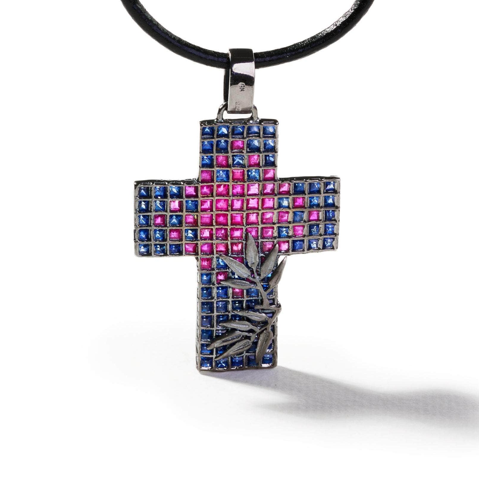 Korso Blue Sapphire and Ruby Pendant GERMAN KABIRSKI