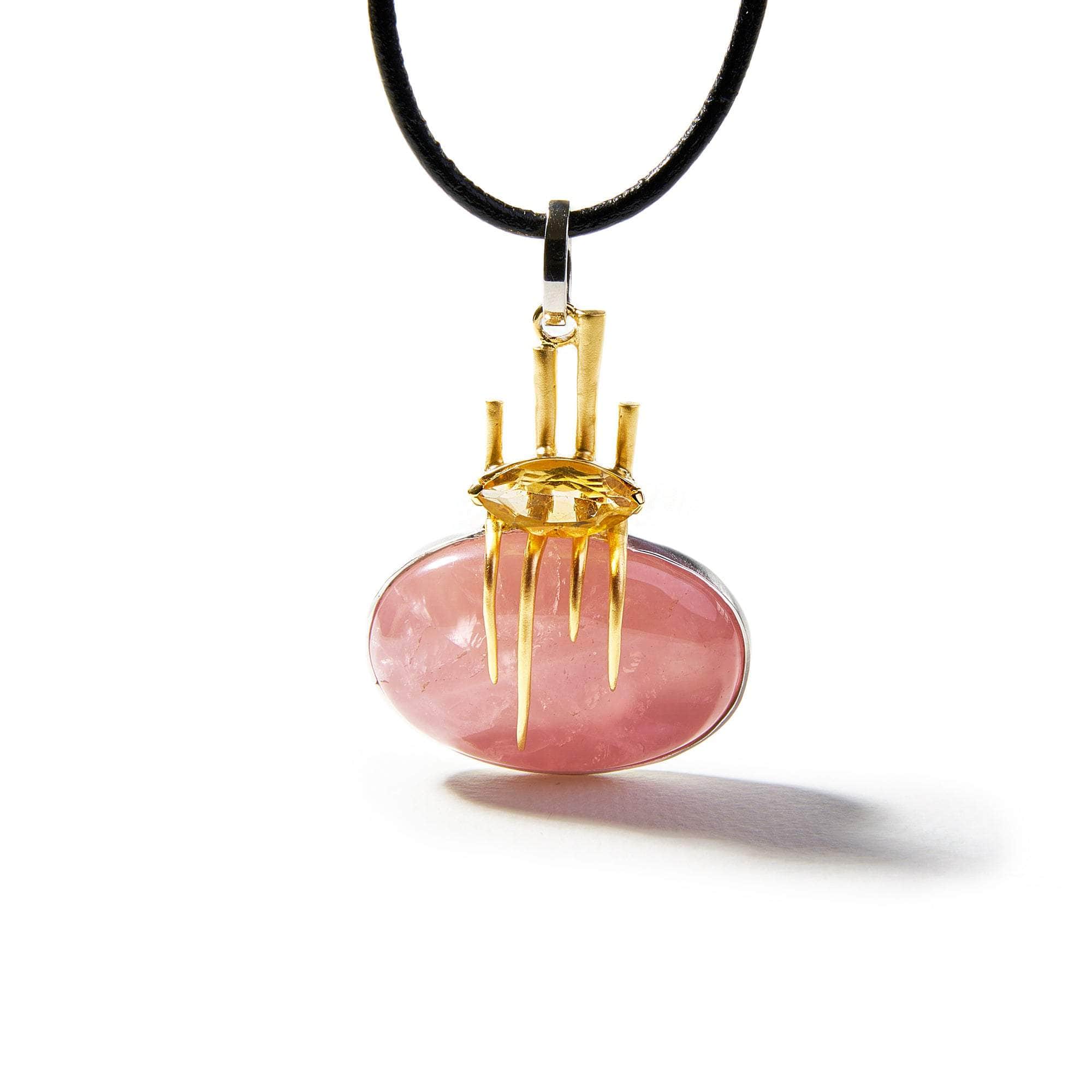 Creta Rose Quartz and Citrine Pendant GERMAN KABIRSKI