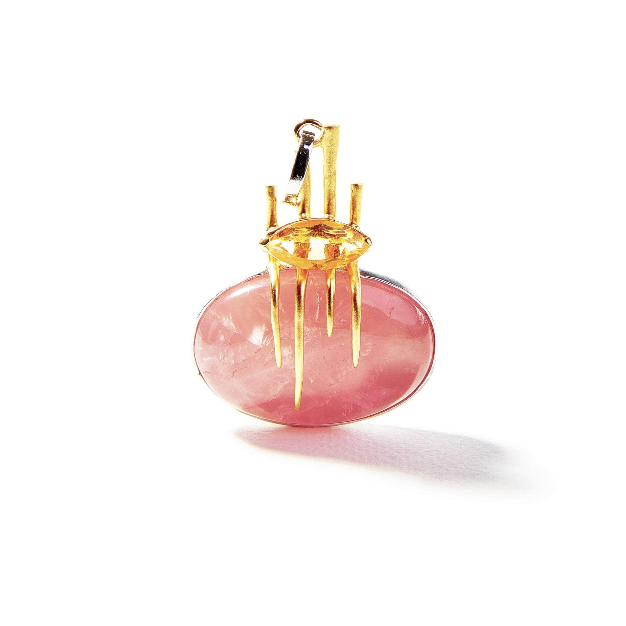 Creta Rose Quartz and Citrine Pendant GERMAN KABIRSKI