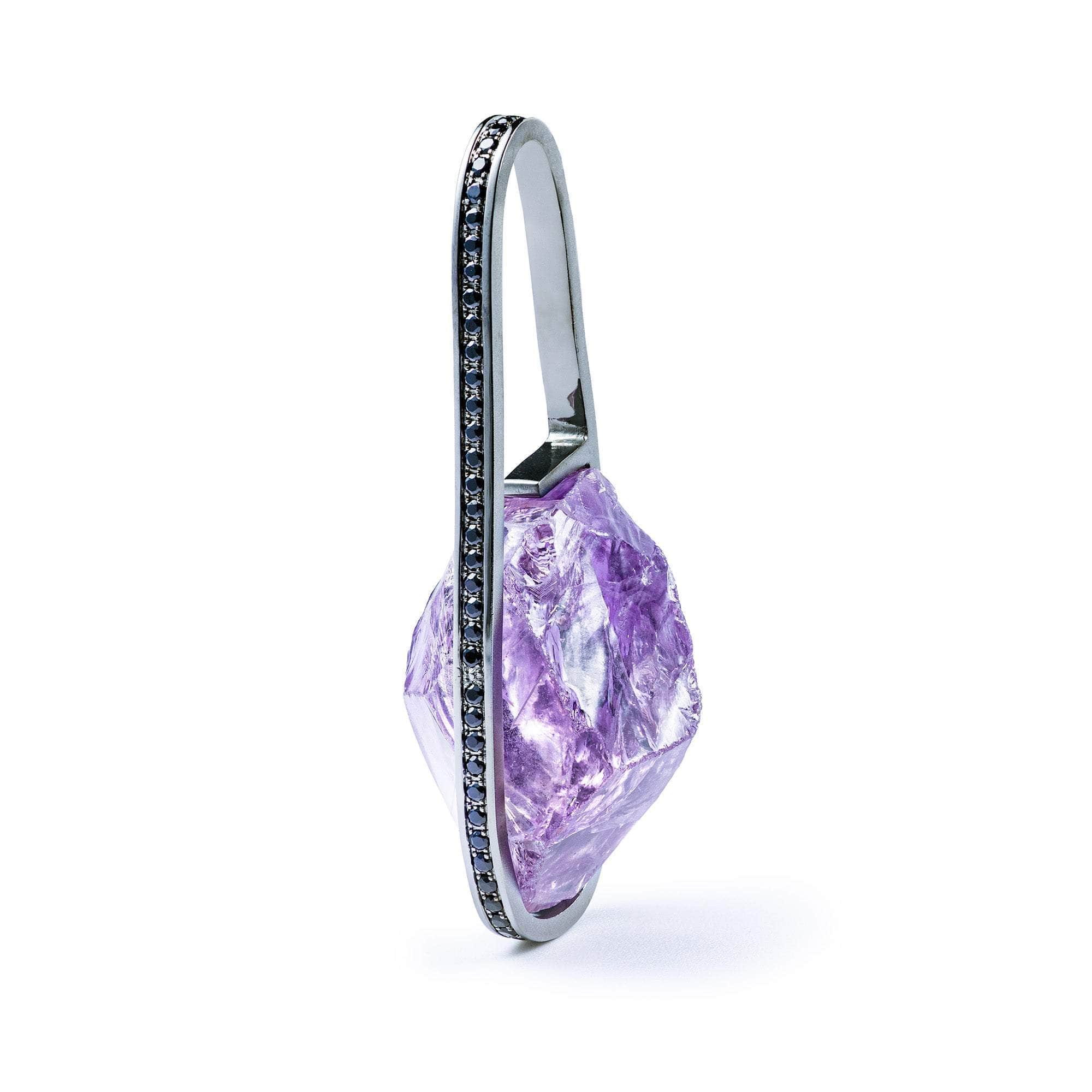 Roxo Rough Amethyst and Spinel Pendant