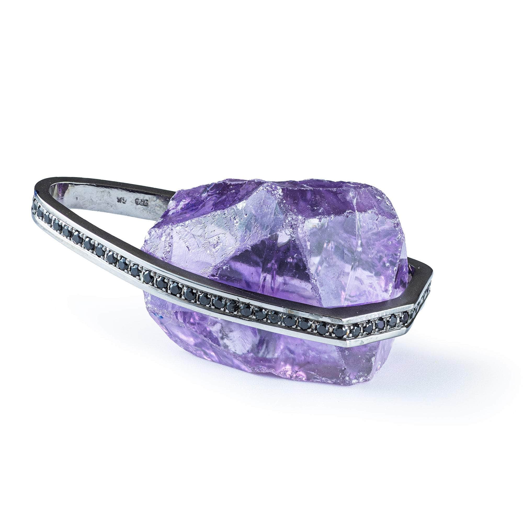 Kiezel Rough Amethyst and Spinel Pendant