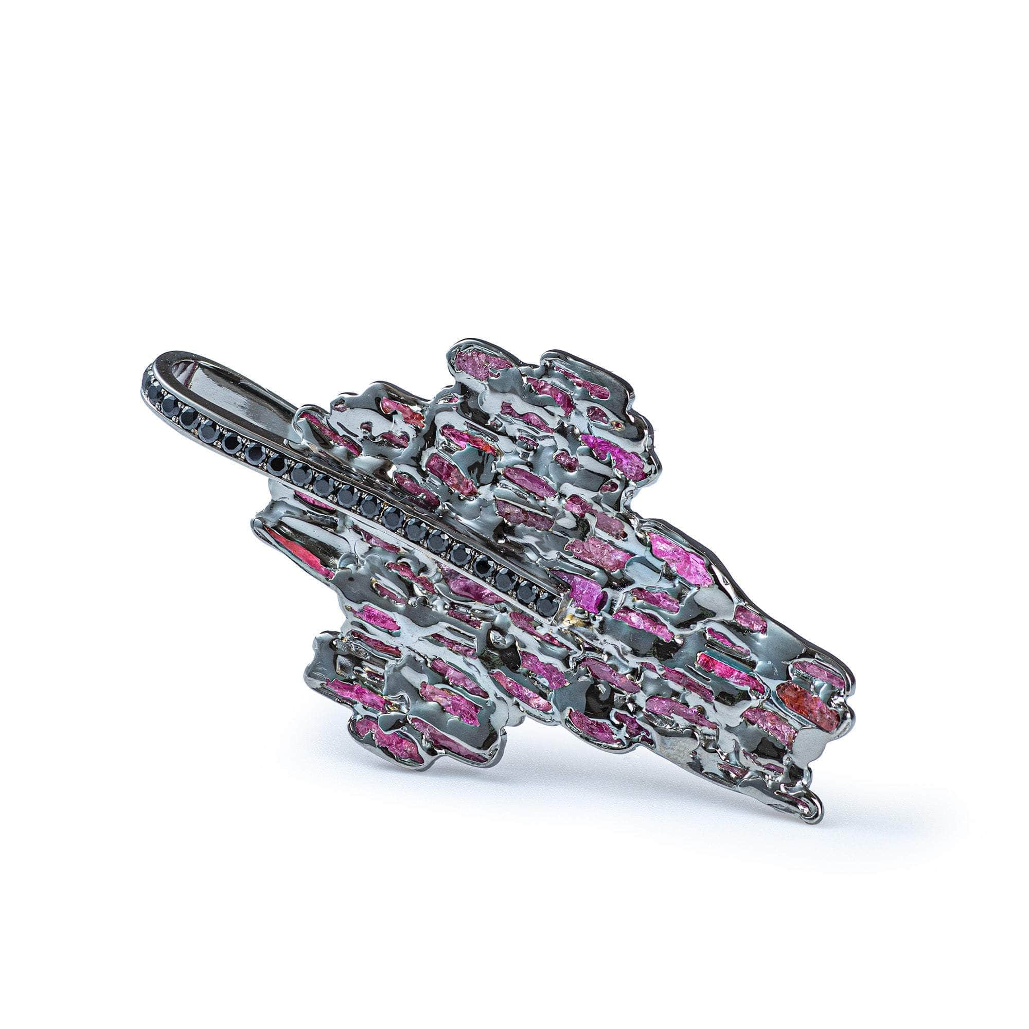 Kreuz Rough Ruby and Spinel Pendant
