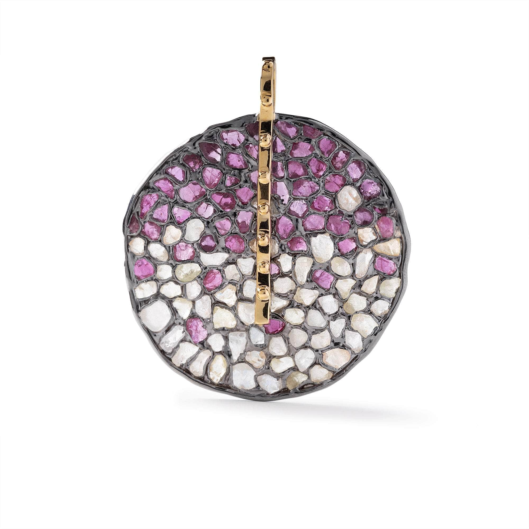 Ea Rough Ruby and Rough Chrysoberyl Pendant