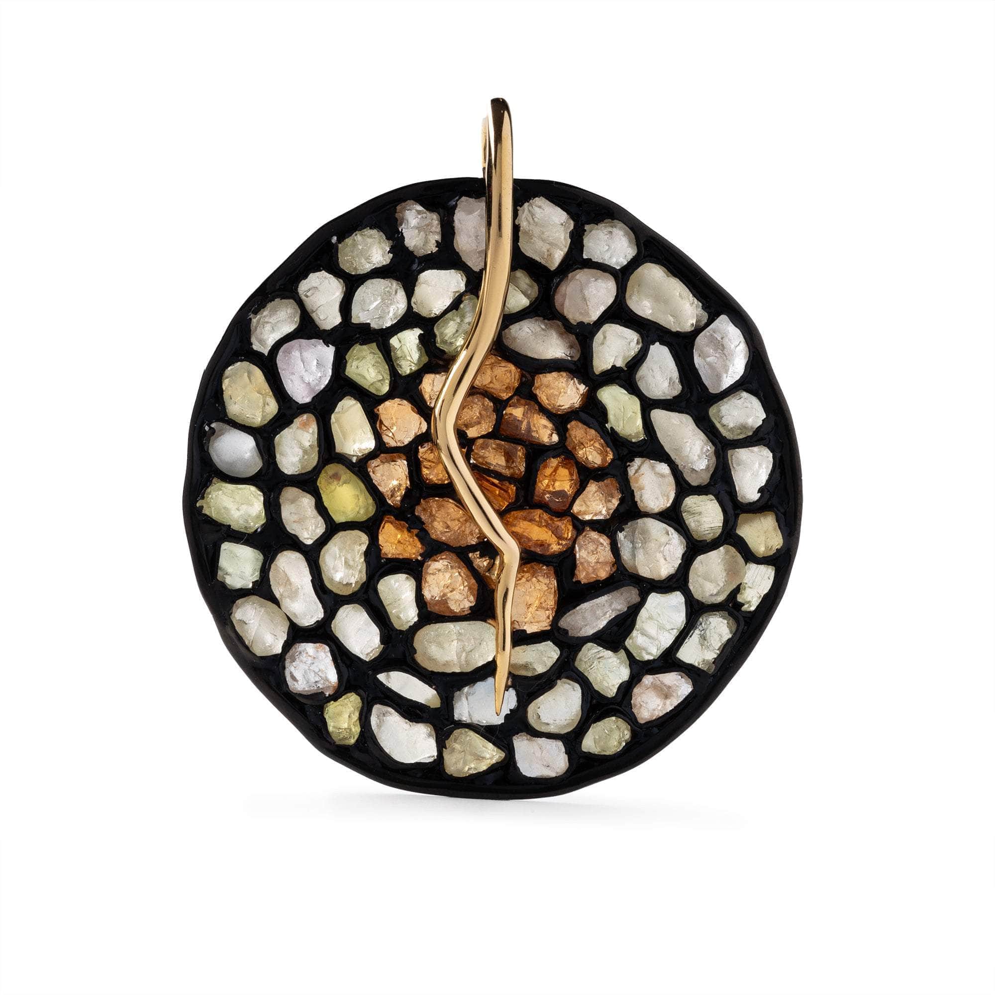 Ix Rough Chrysoberyl and Rough Spessartine Garnet Pendant