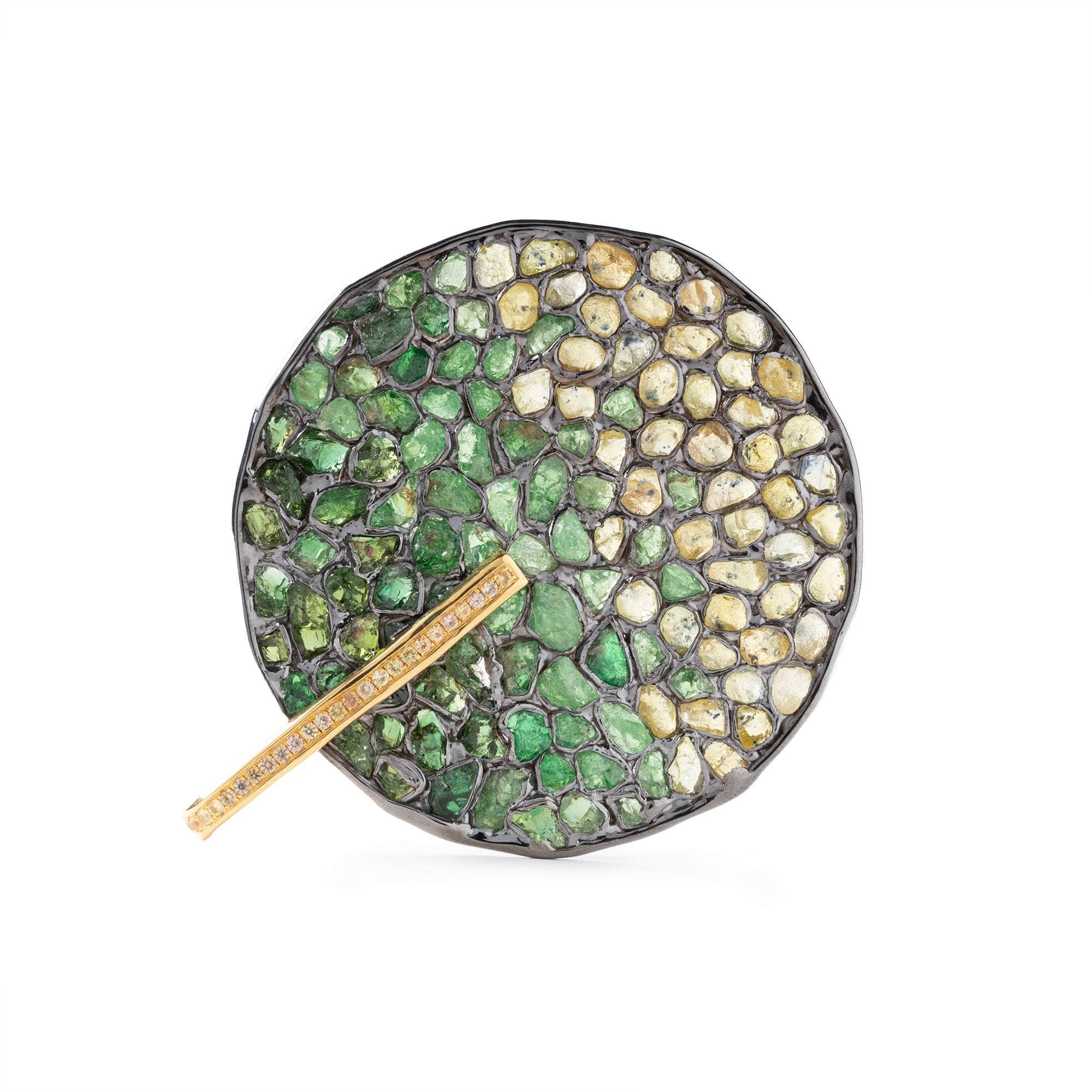 Junos Rough Mixed Stones and Sapphire Pendant