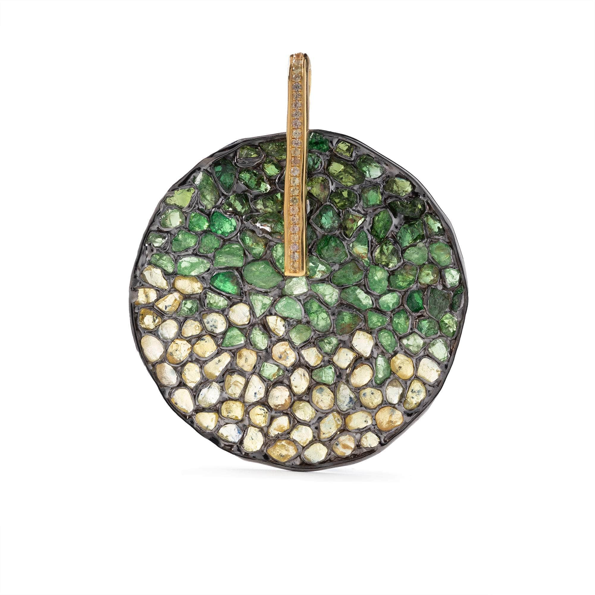 Junos Rough Mixed Stones and Sapphire Pendant