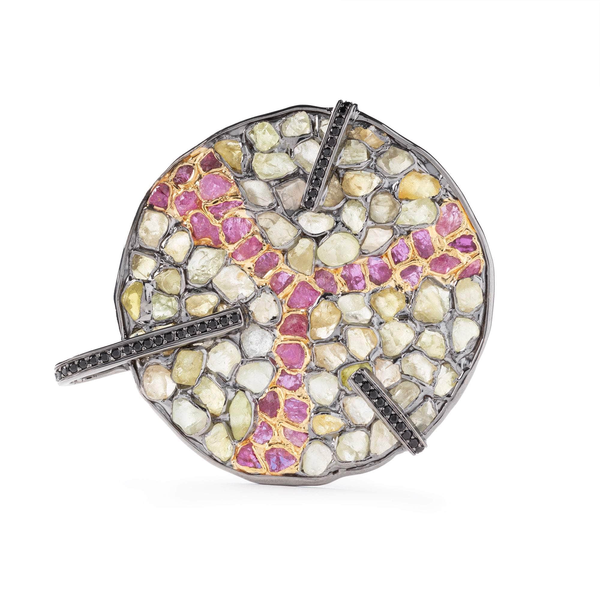 Sele Rough Chrysoberyl and Rough Ruby Pendant