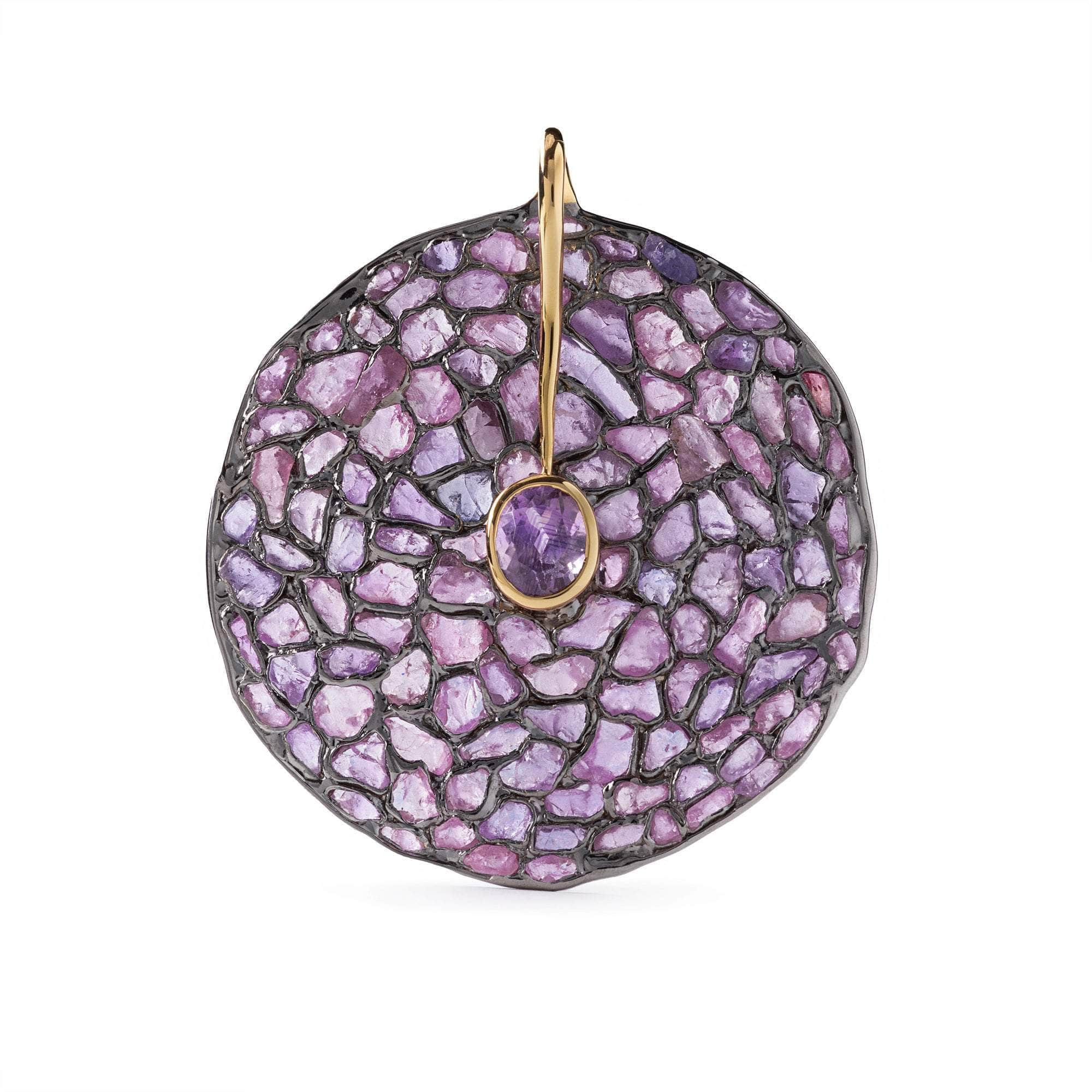 Inaree Amethyst and Rough Sapphire Pendant