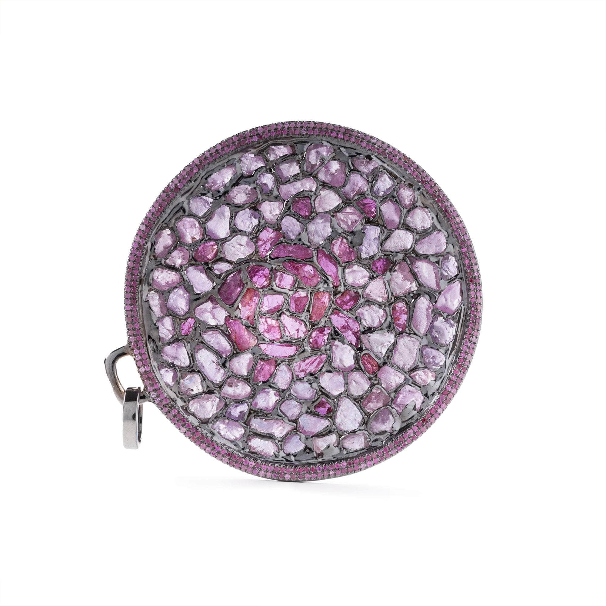 Theth Rough Sapphire and Rough Ruby Pendant