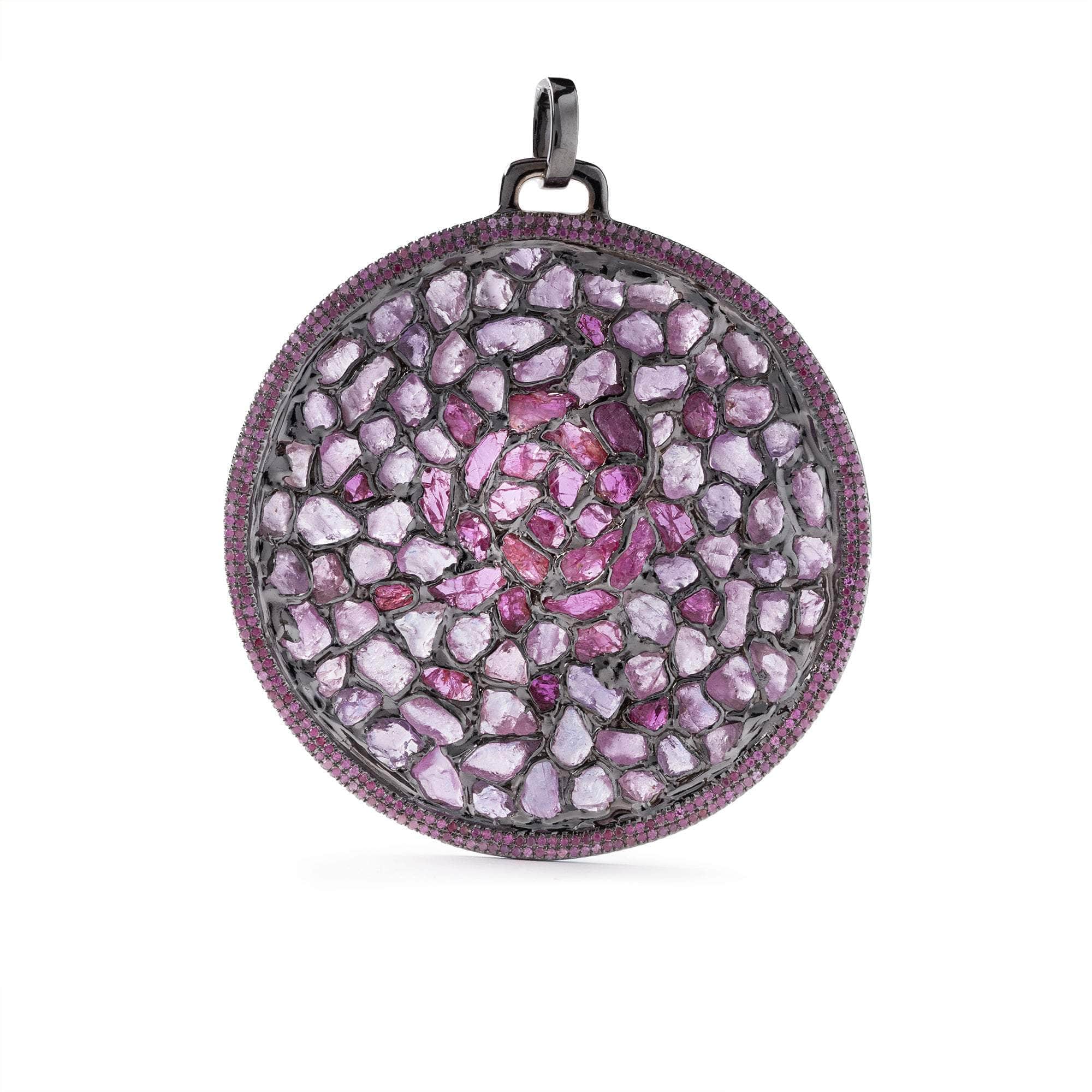 Theth Rough Sapphire and Rough Ruby Pendant