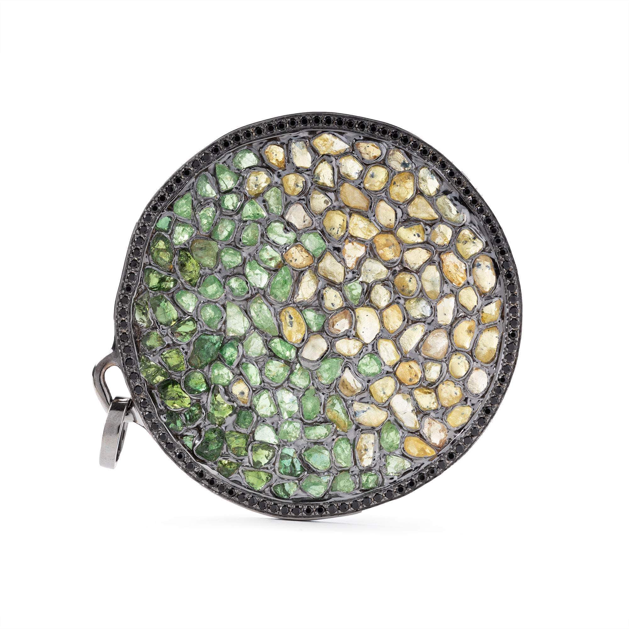 Oshu Rough Mixed Stones and Spinel Pendant
