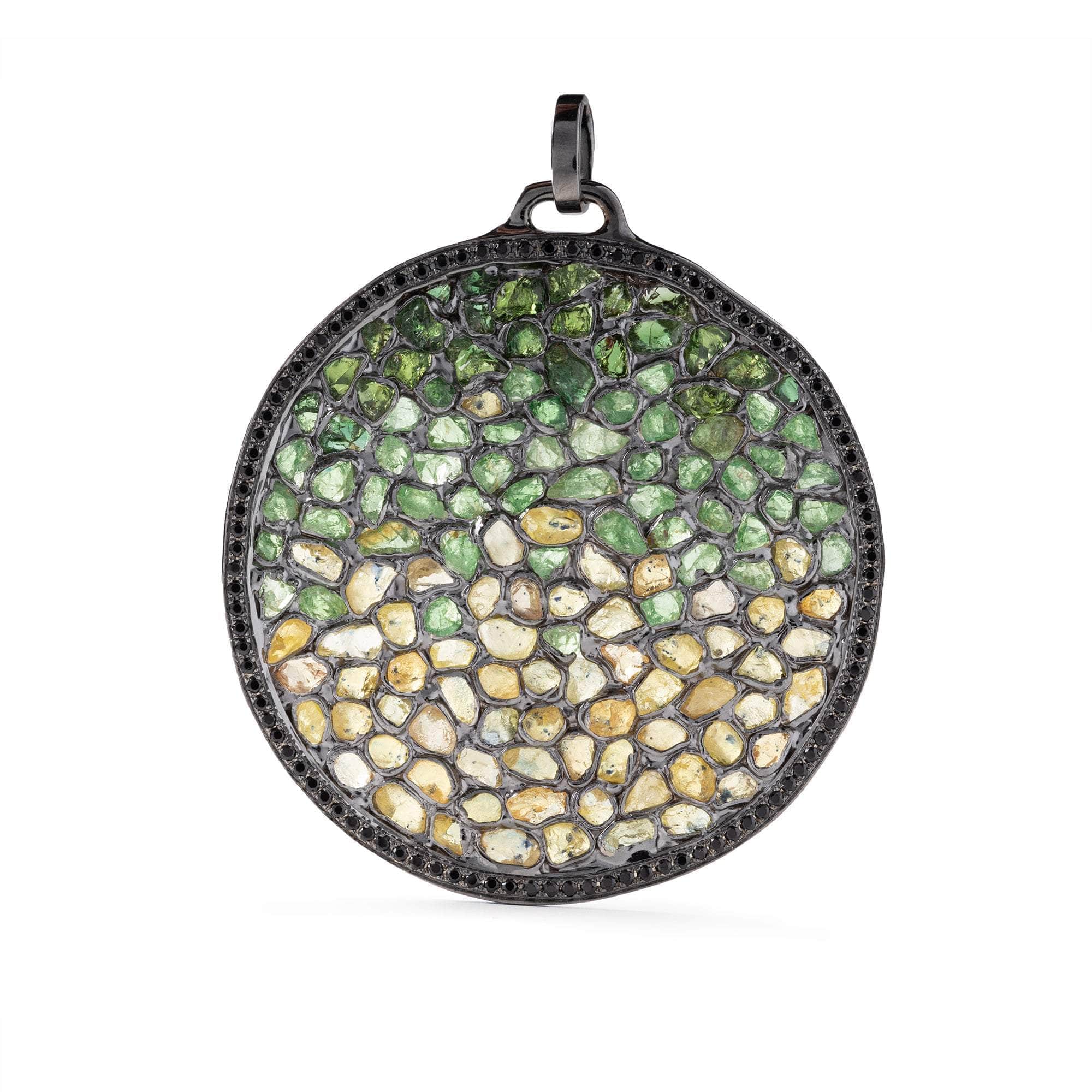 Oshu Rough Mixed Stones and Spinel Pendant