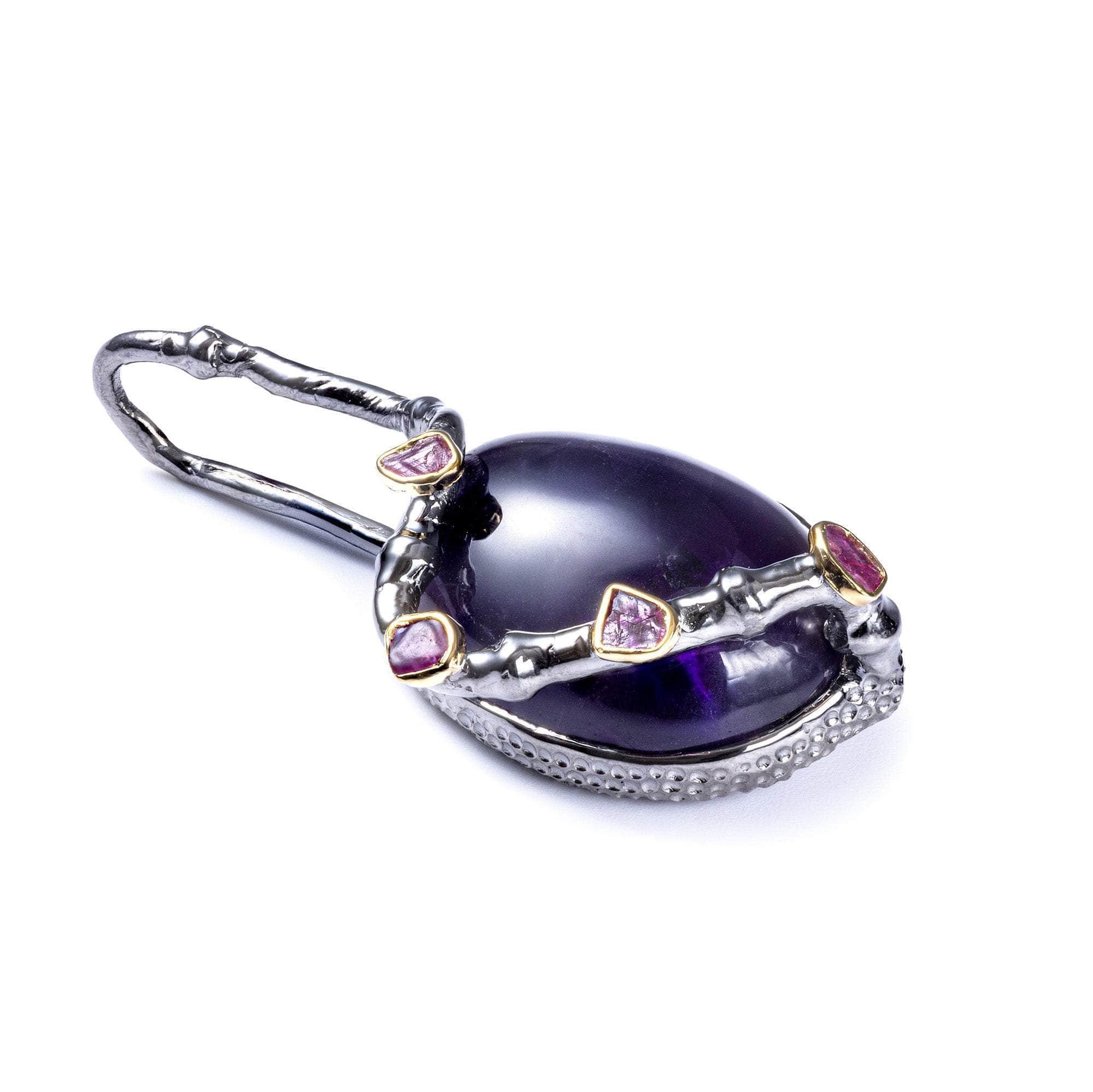 Voltah Amethyst and Rough Ruby Pendant