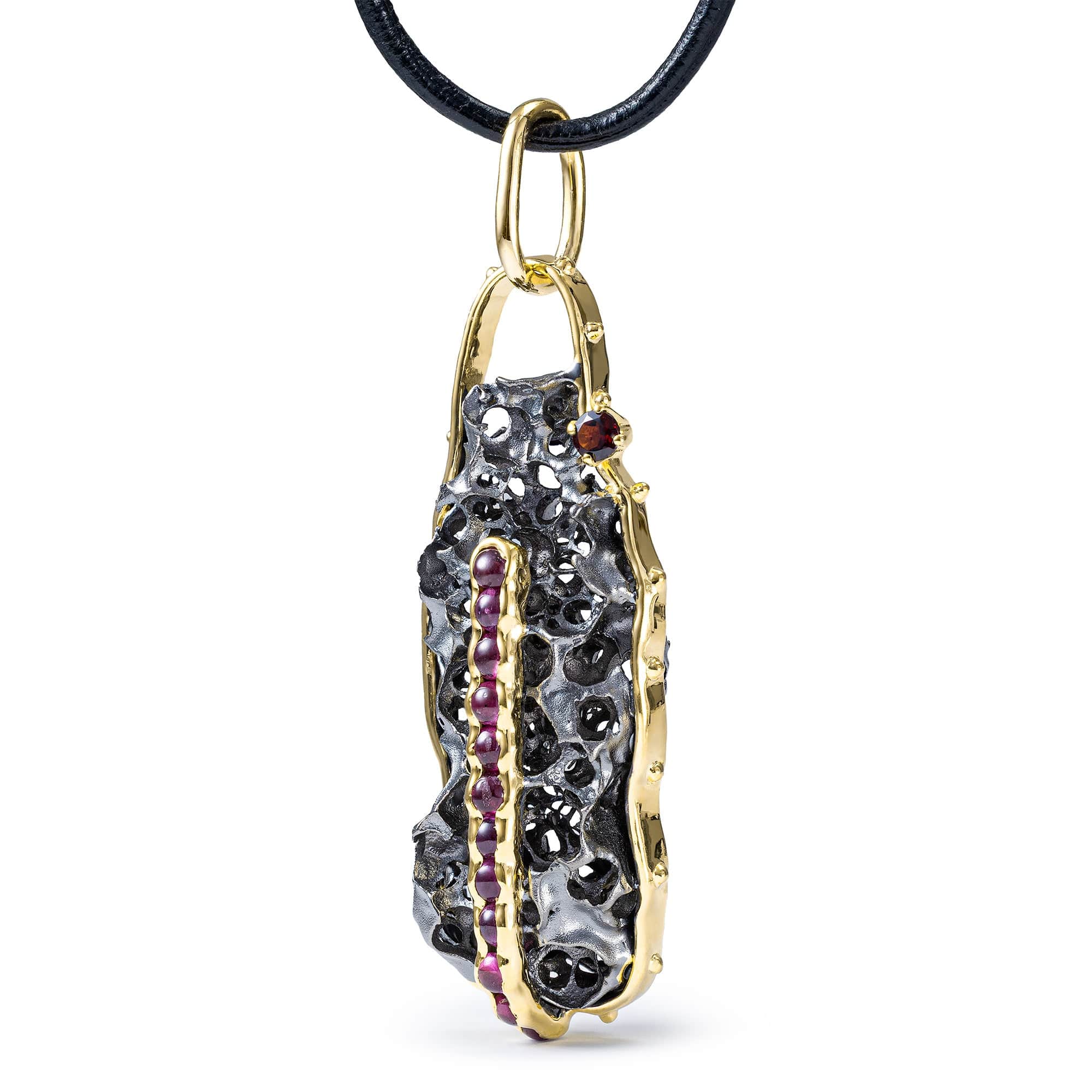 Myron Singular Edition Silver Pendant with Ruby and Garnet