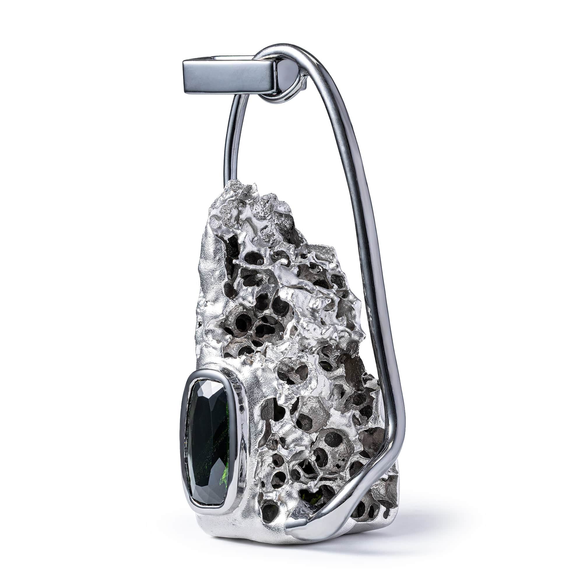 Orthos Singular Edition Silver Pendant with Chrome Diopside