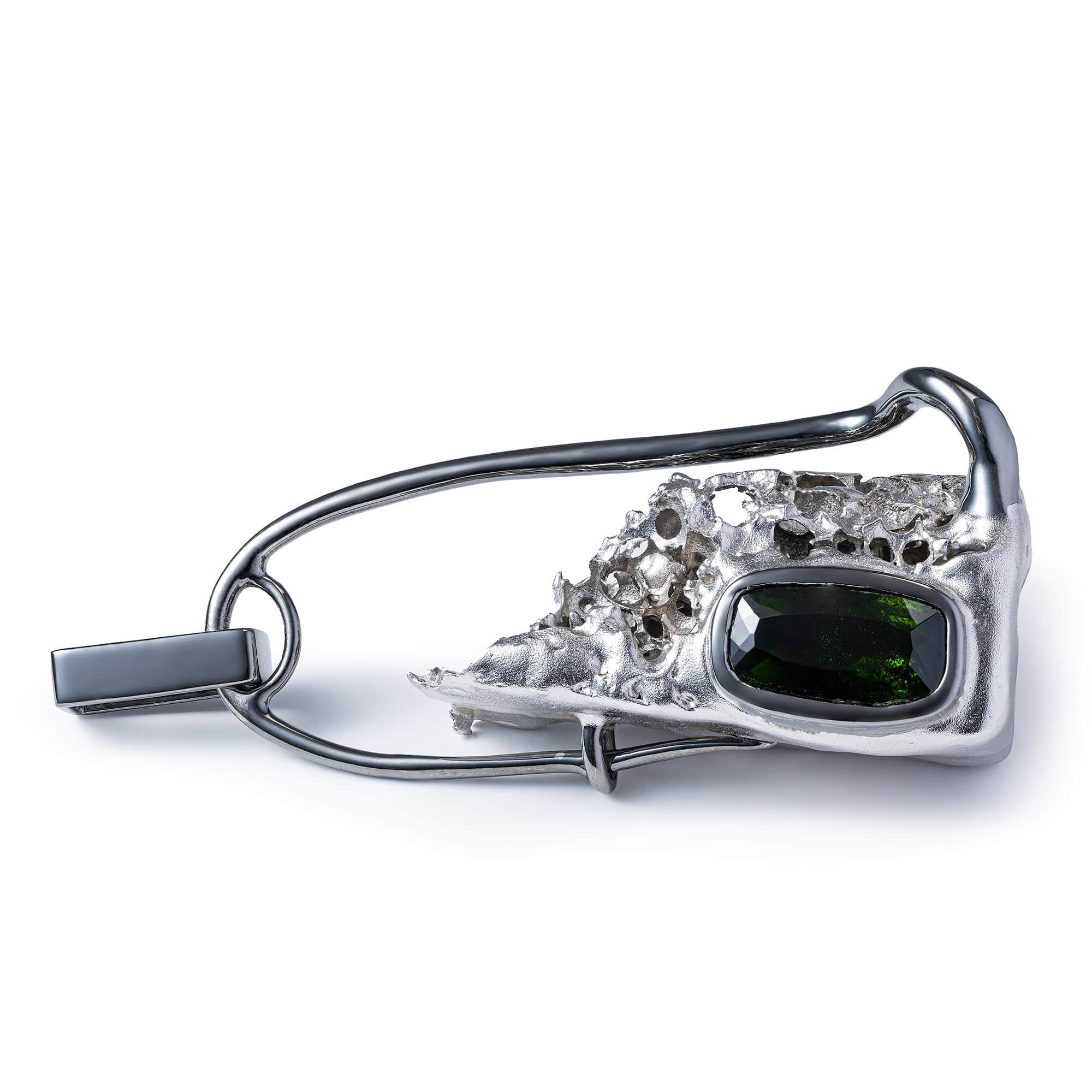 Orthos Singular Edition Silver Pendant with Chrome Diopside